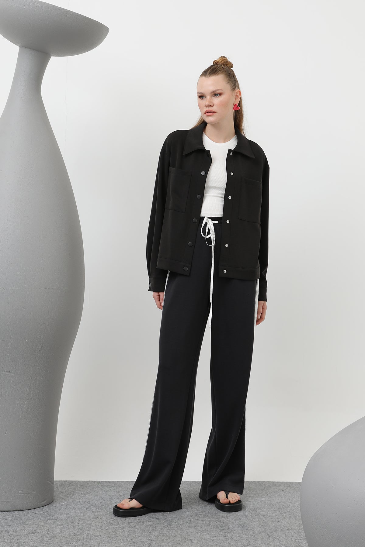 Kadın Çıt Çıtlı Ceket -32169CKT BLACK