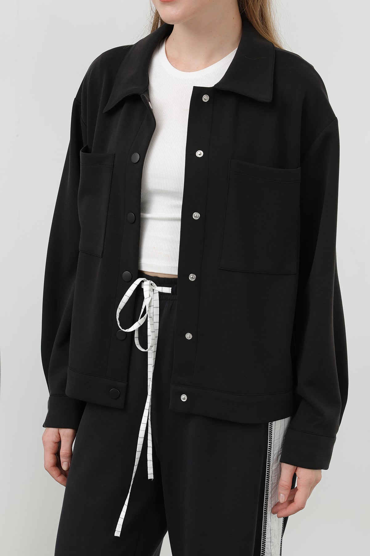Kadın Çıt Çıtlı Ceket -32169CKT BLACK