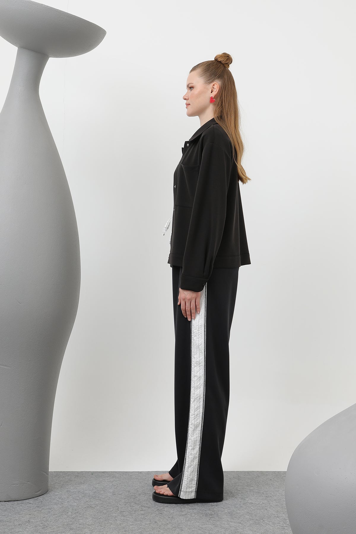 Kadın Çıt Çıtlı Ceket -32169CKT BLACK