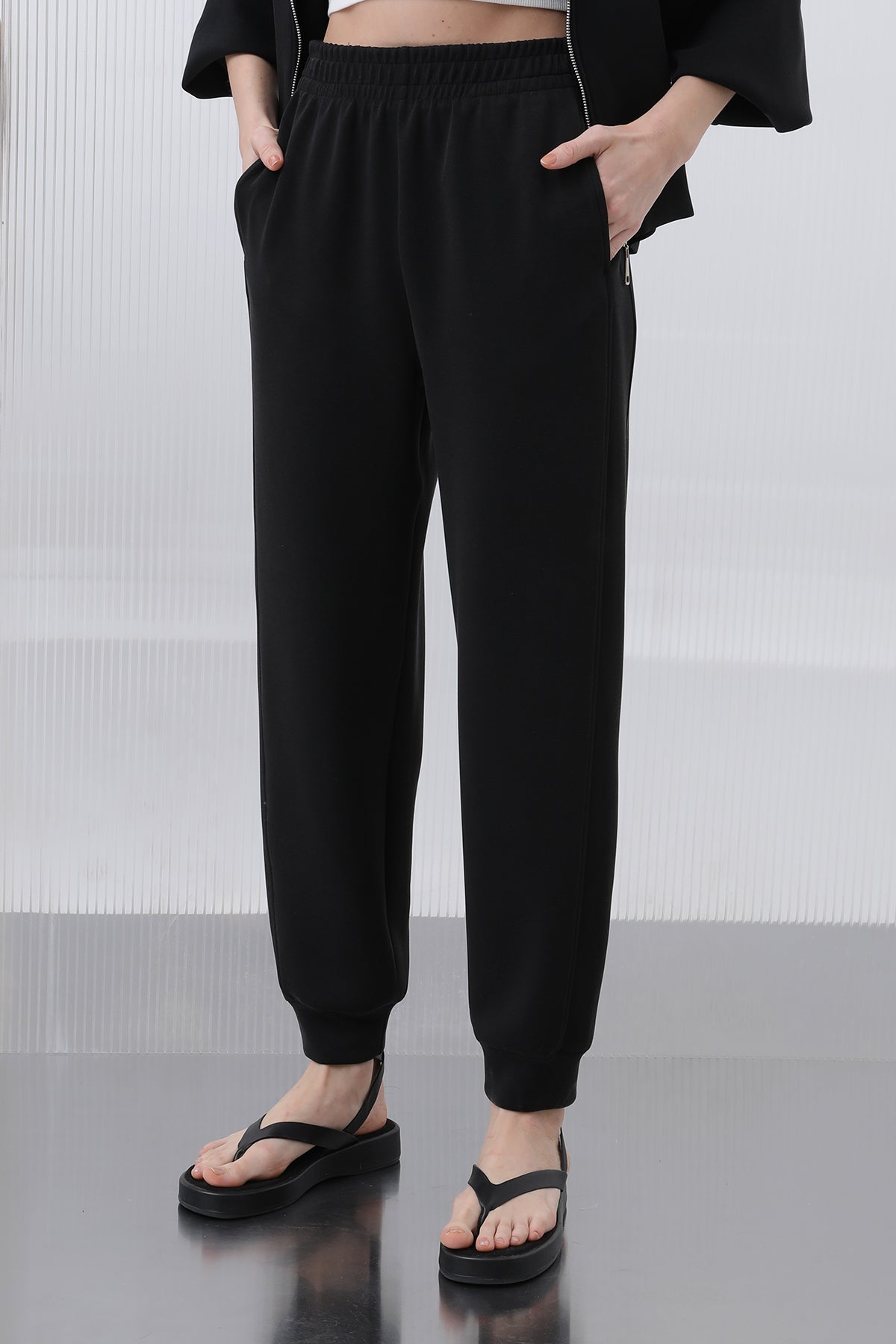 Kadın Bel Lastikli Pantolon - 32179PNT BLACK