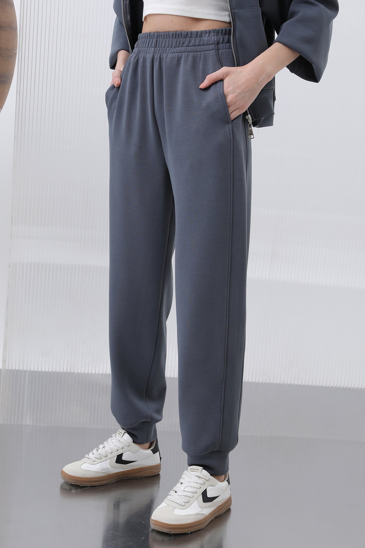Kadın Bel Lastikli Pantolon - 32179PNT ANTRACITE