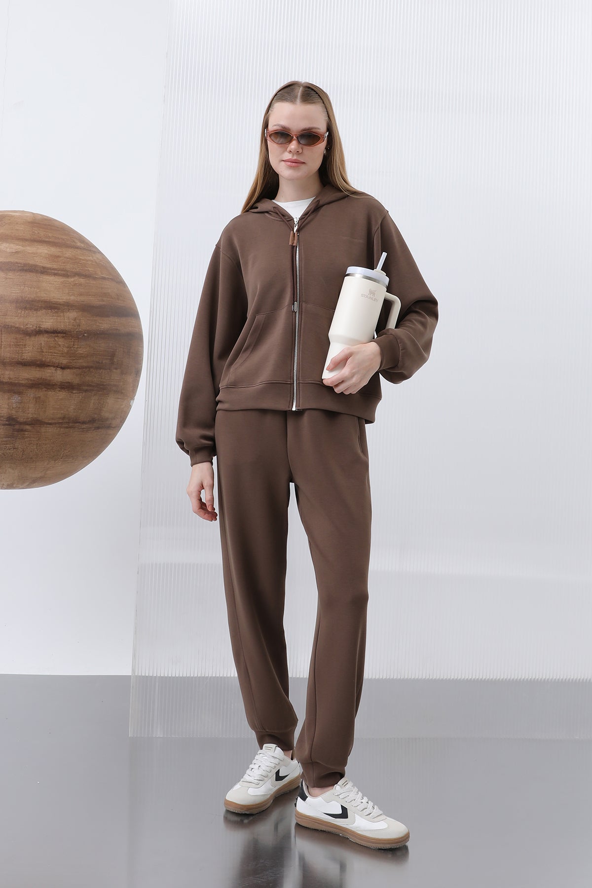 Kadın Bel Lastikli Pantolon - 32179PNT BROWN