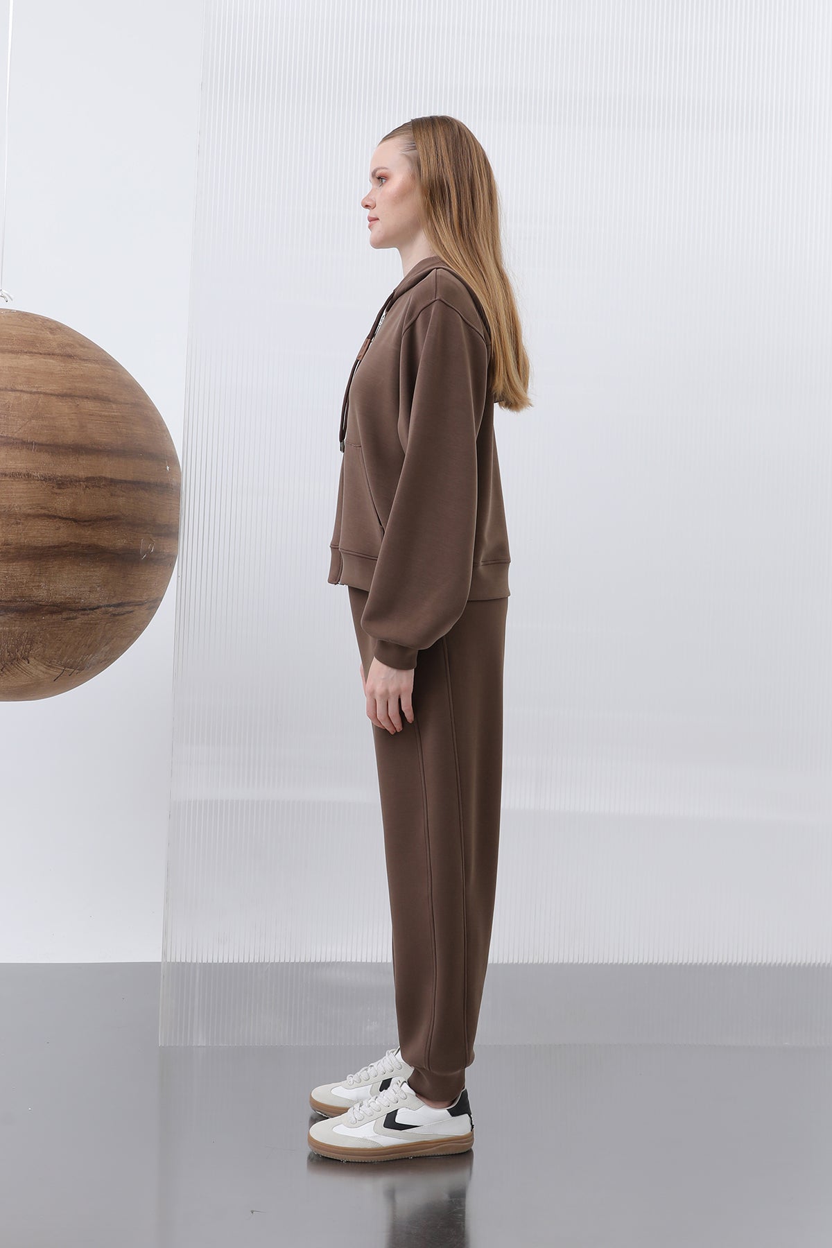 Kadın Bel Lastikli Pantolon - 32179PNT BROWN