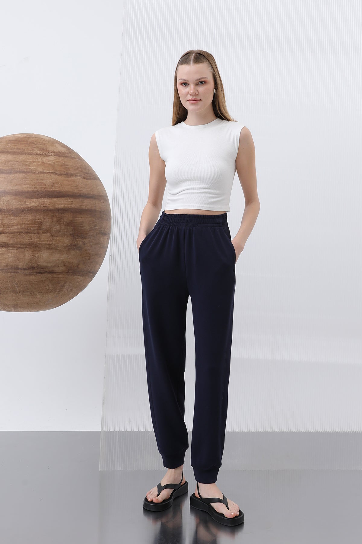 Kadın Bel Lastikli Pantolon - 32179PNT NAVY