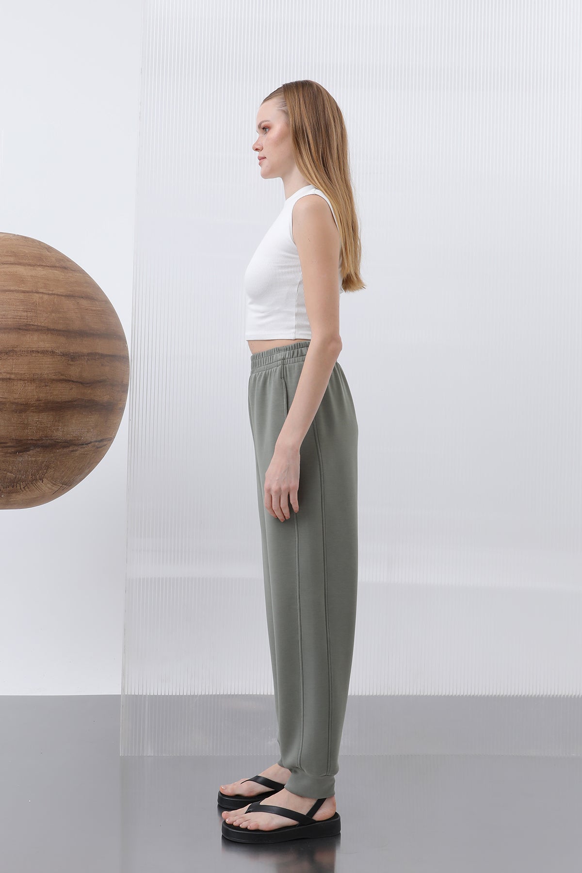 Kadın Bel Lastikli Pantolon - 32179PNT KHAKI