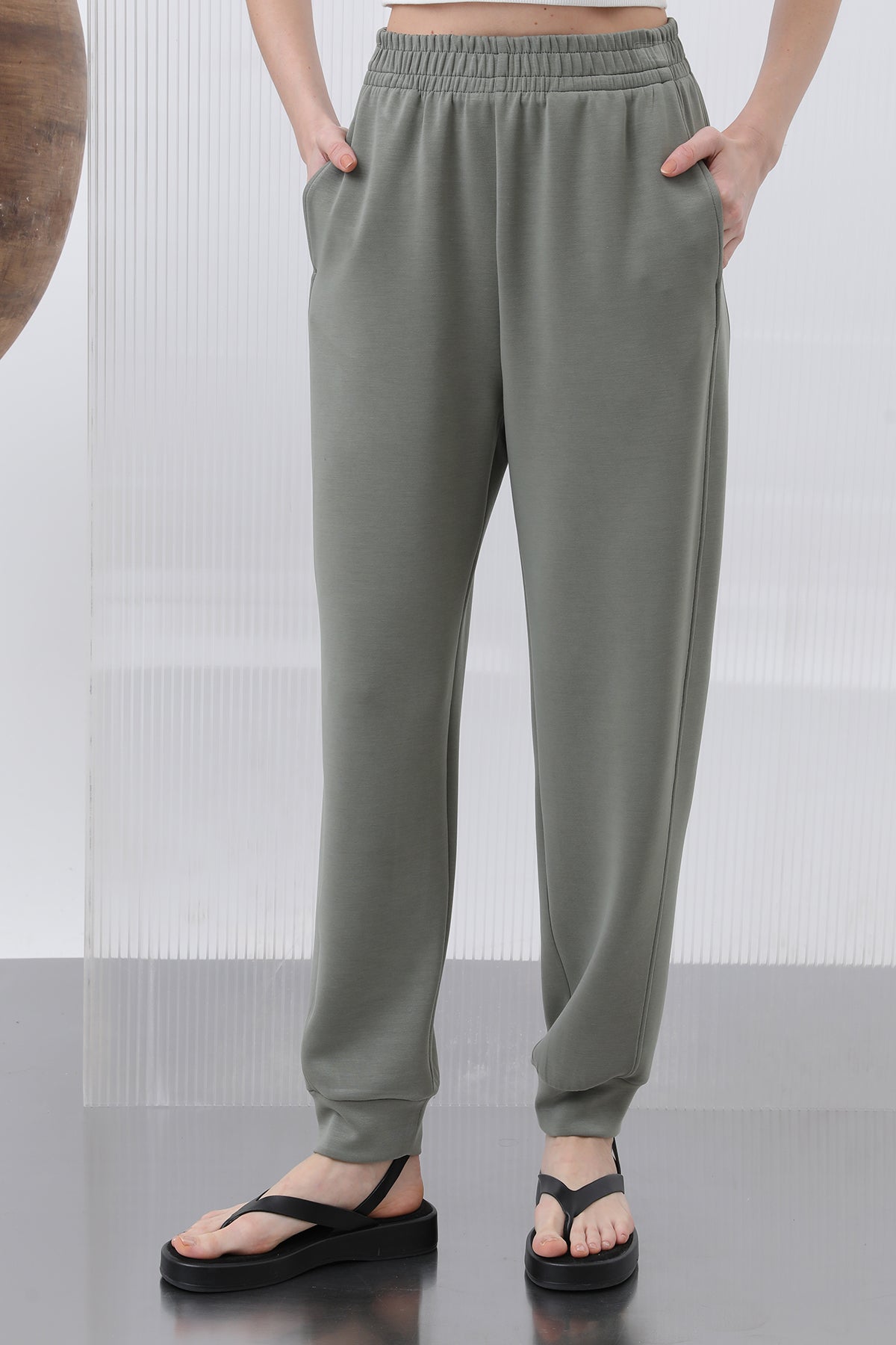 Kadın Bel Lastikli Pantolon - 32179PNT KHAKI