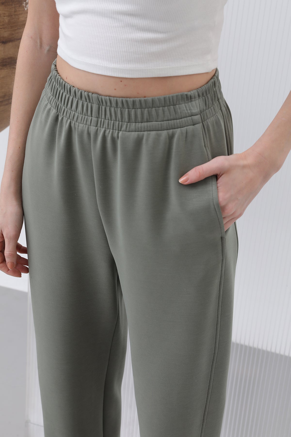 Kadın Bel Lastikli Pantolon - 32179PNT KHAKI
