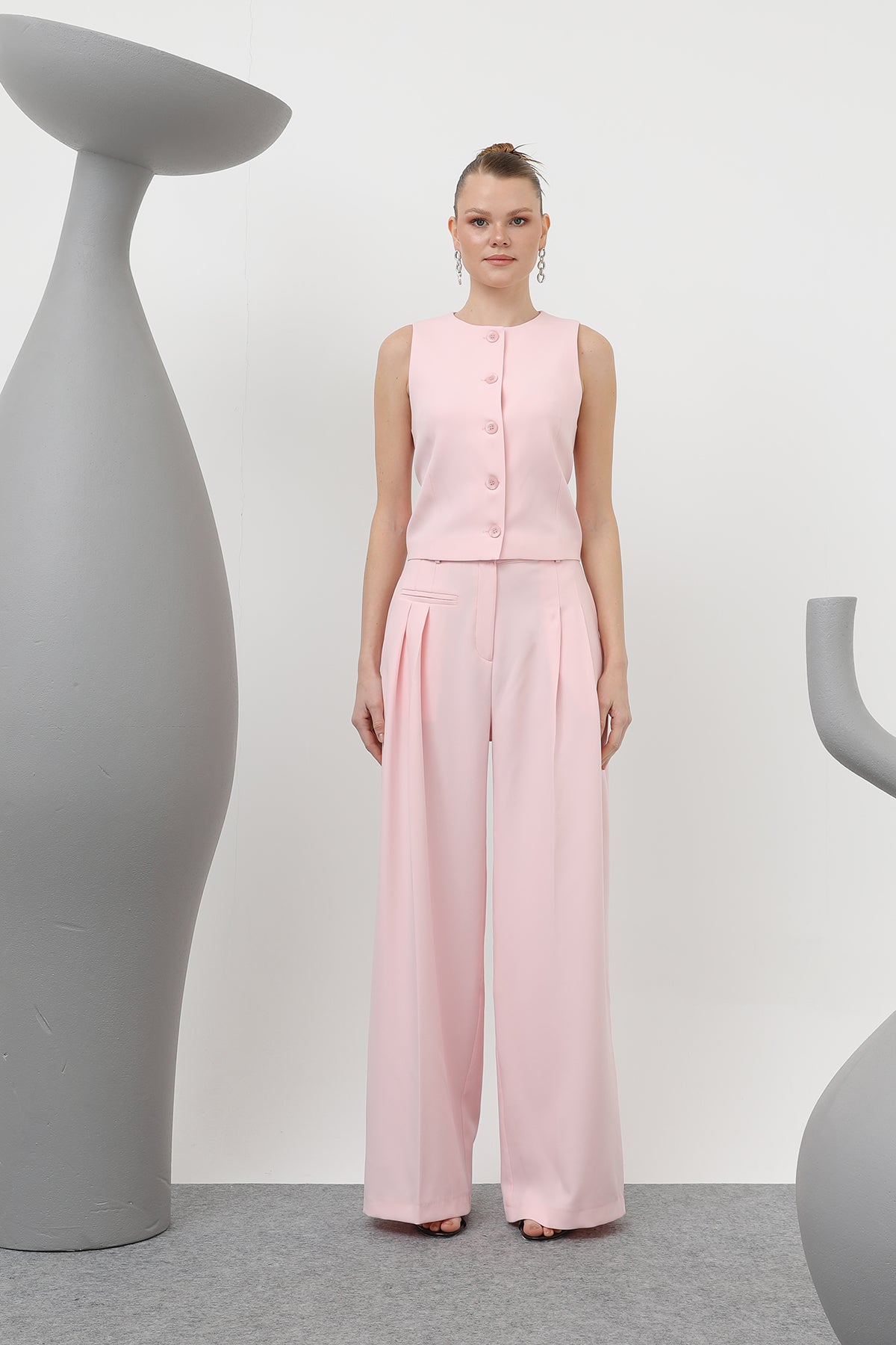 Kadın Desenli Astar Detaylı Pantolon - 32186PNT PINK