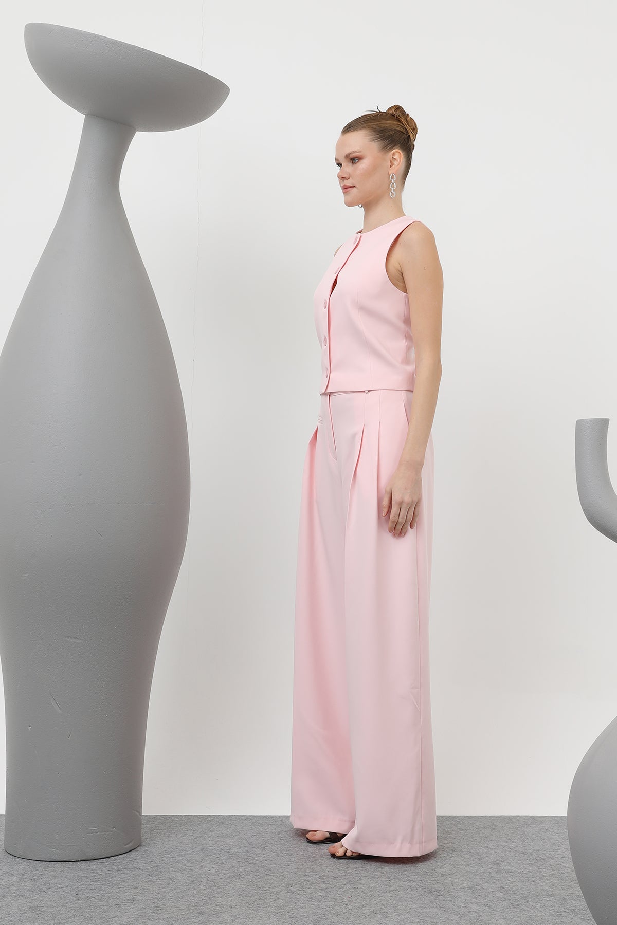 Kadın Desenli Astar Detaylı Pantolon - 32186PNT PINK