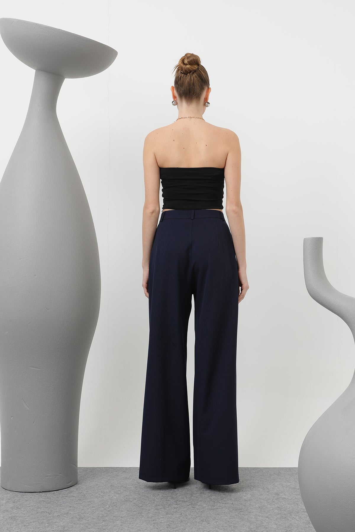 Kadın Desenli Astar Detaylı Pantolon - 32186PNT NAVY