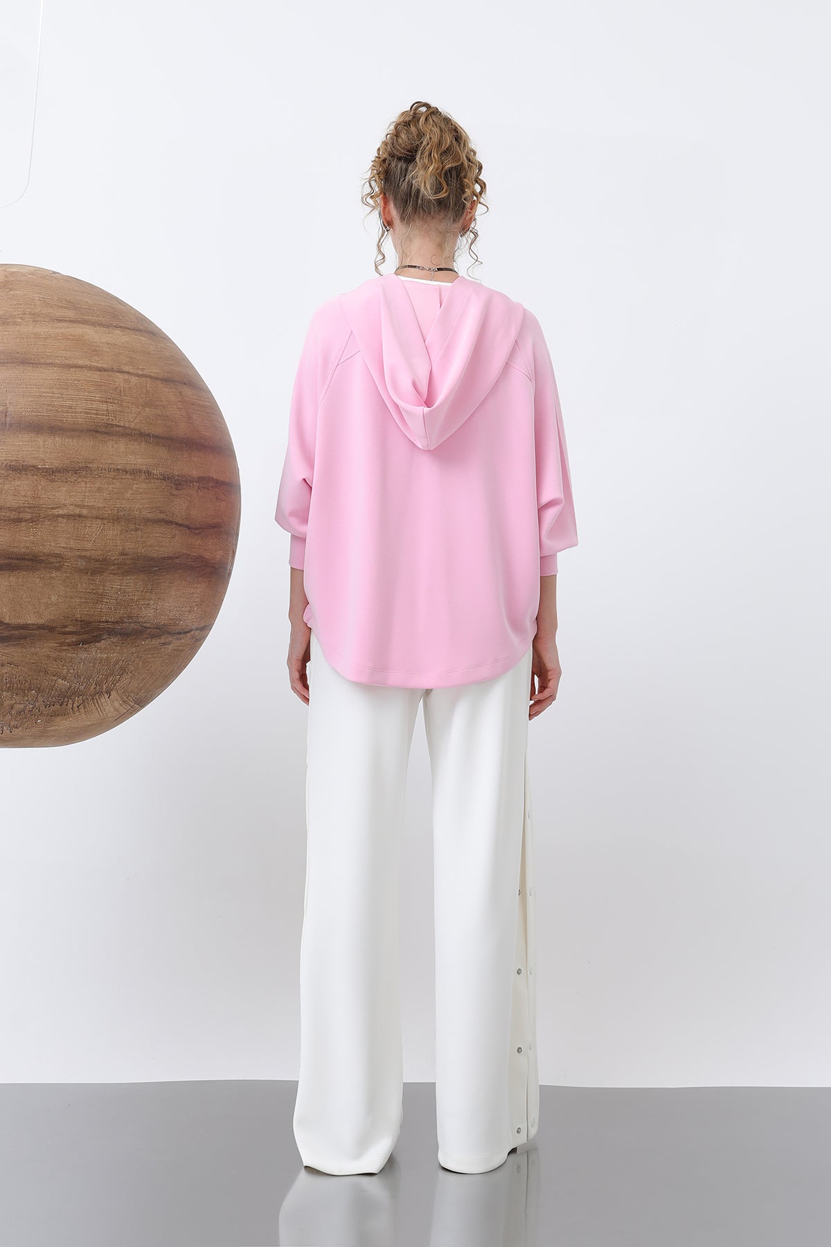 Kadın Gizli Fermuar Detaylı Sweat - 32188SWT PINK