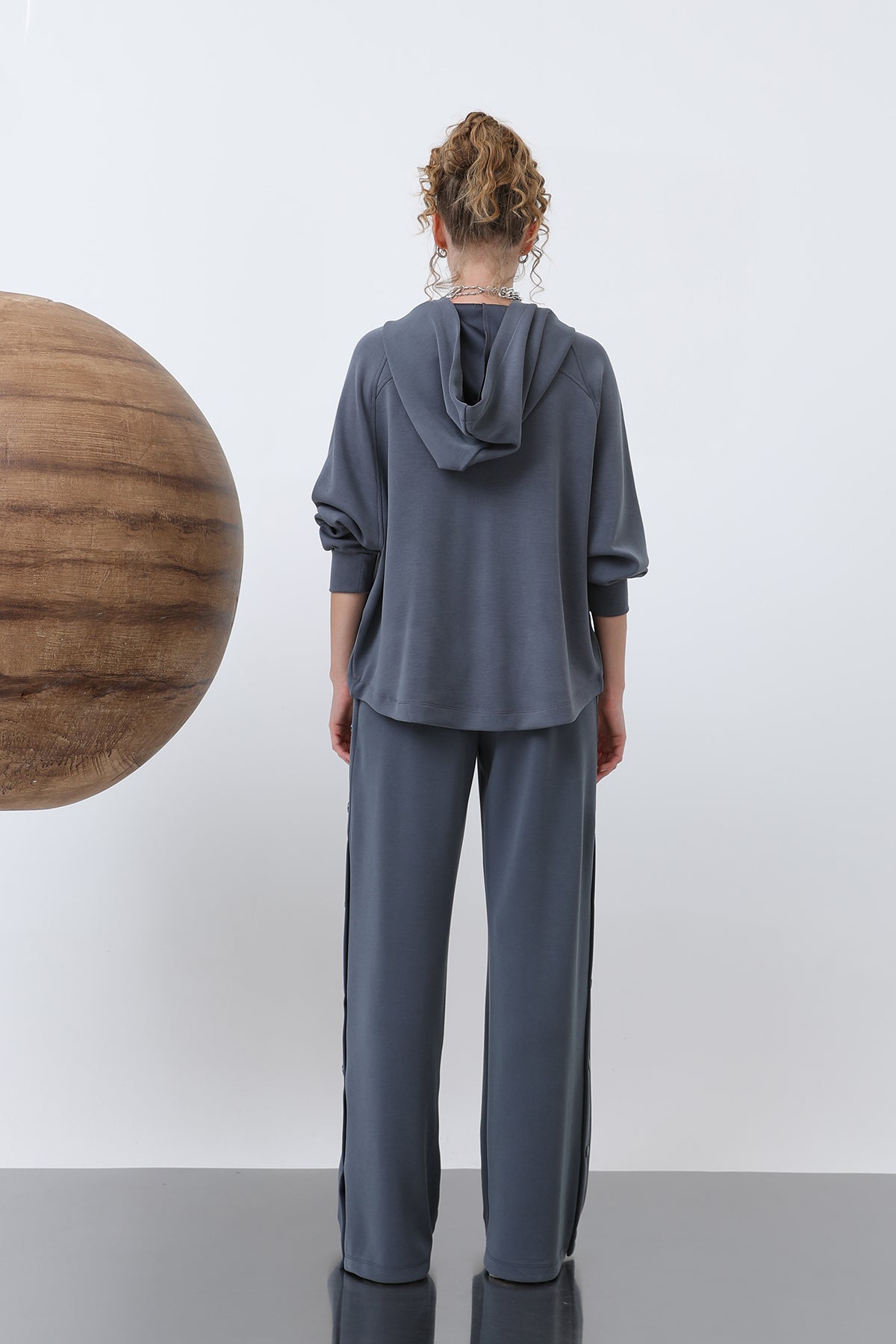 Kadın Gizli Fermuar Detaylı Sweat - 32188SWT ANTRACITE