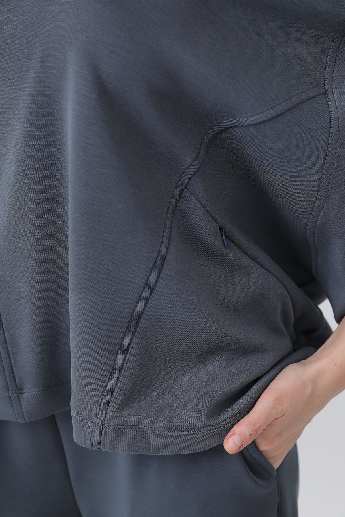 Kadın Gizli Fermuar Detaylı Sweat - 32188SWT ANTRACITE