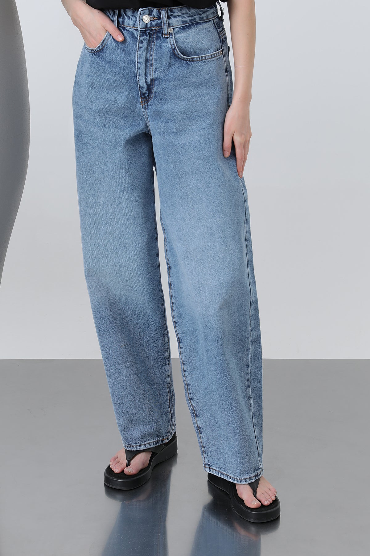 Kadın Bol Denim Pantolon -32192PNT BLUE