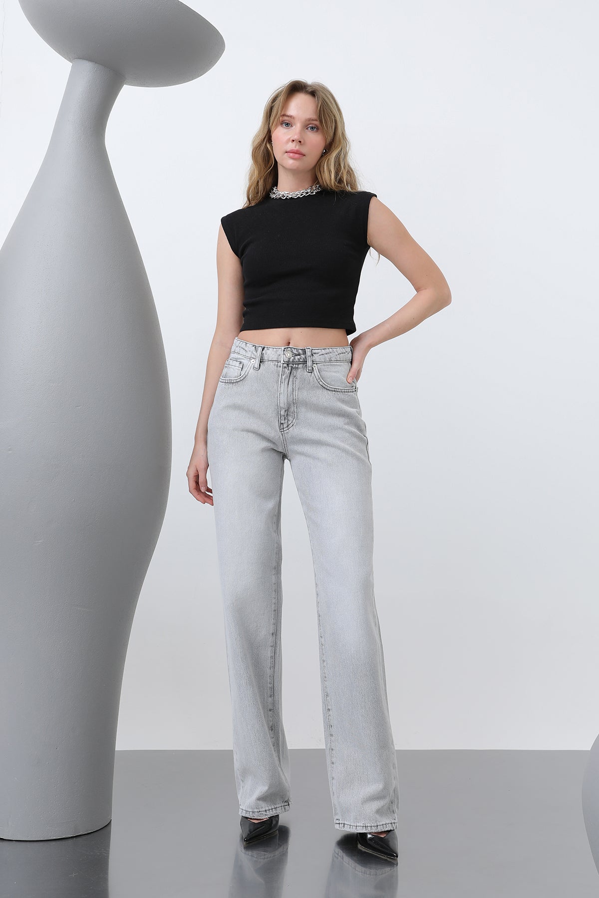 Kadın Basic Pantolon -32194PNT GREY