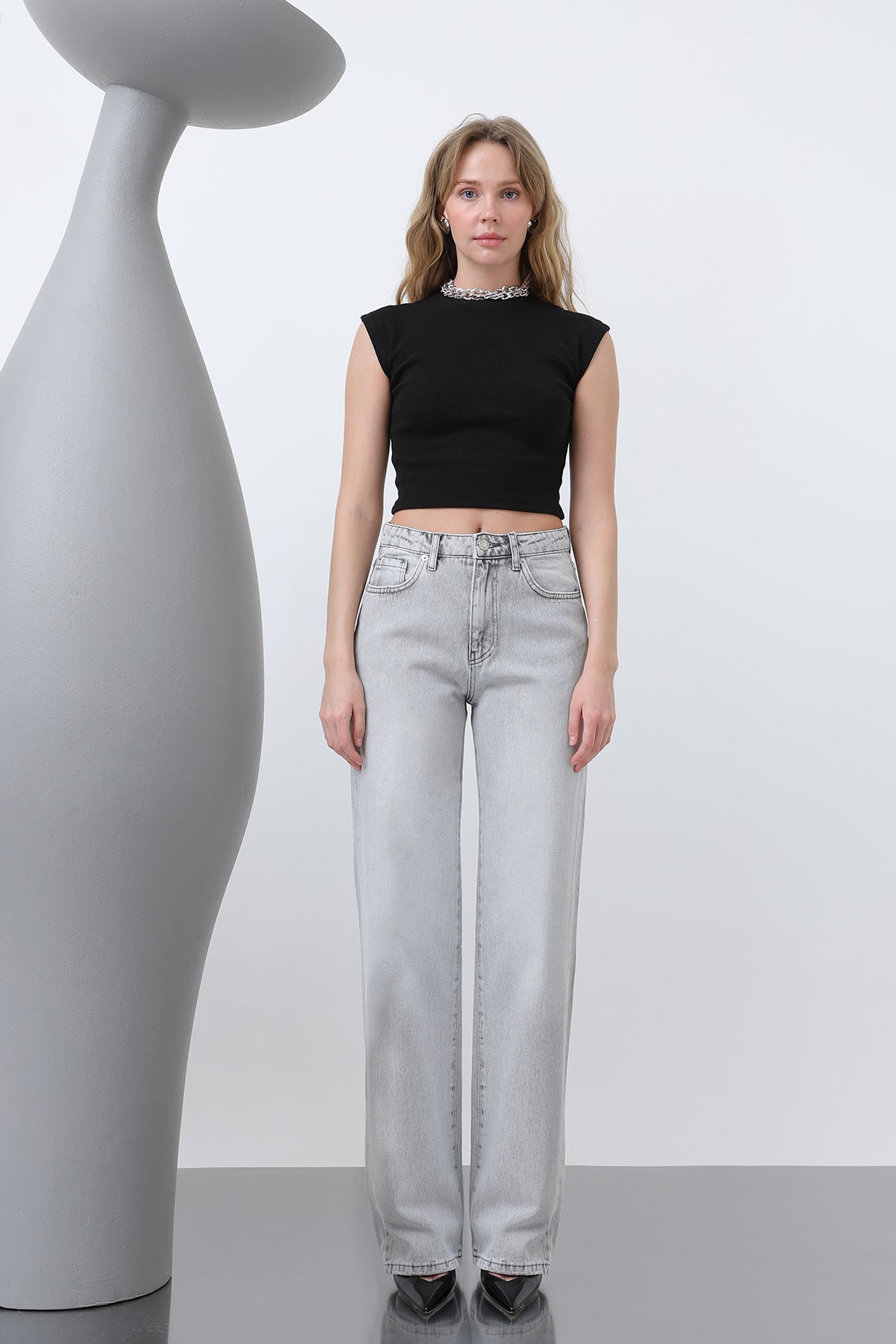 Kadın Basic Pantolon -32194PNT GREY