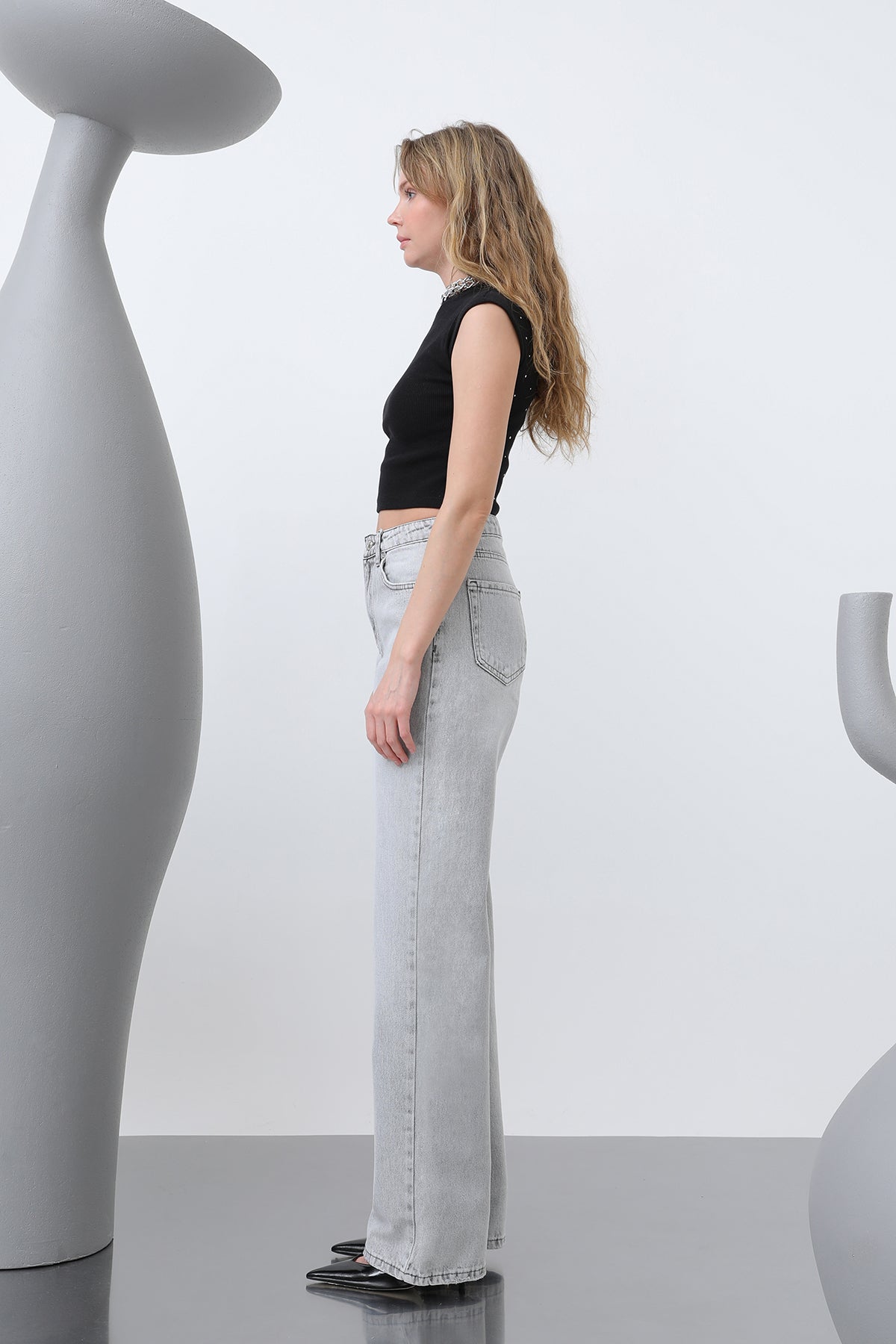 Kadın Basic Pantolon -32194PNT GREY