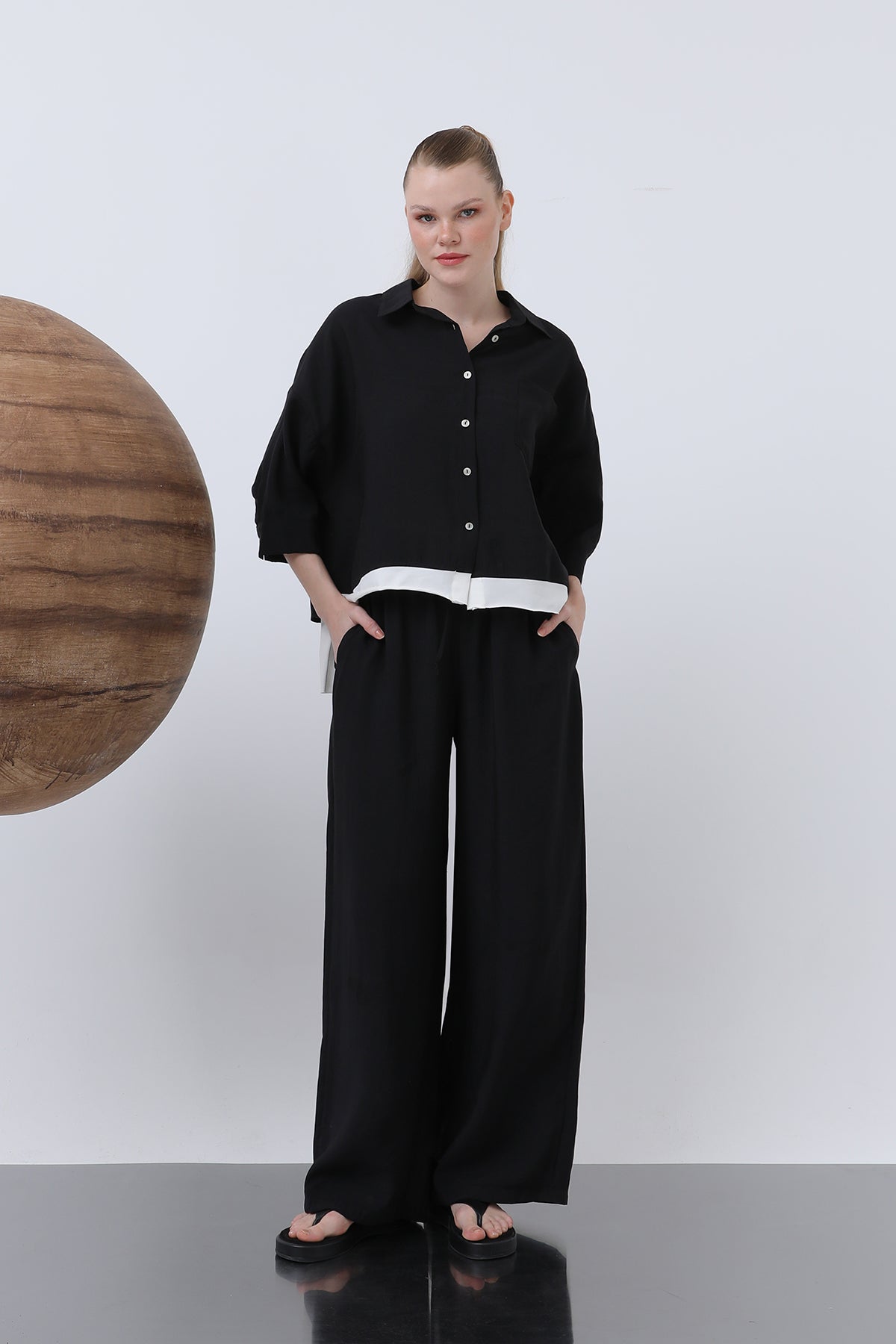 Kadın Bel Lastikli Pantolon - 32206PNT BLACK