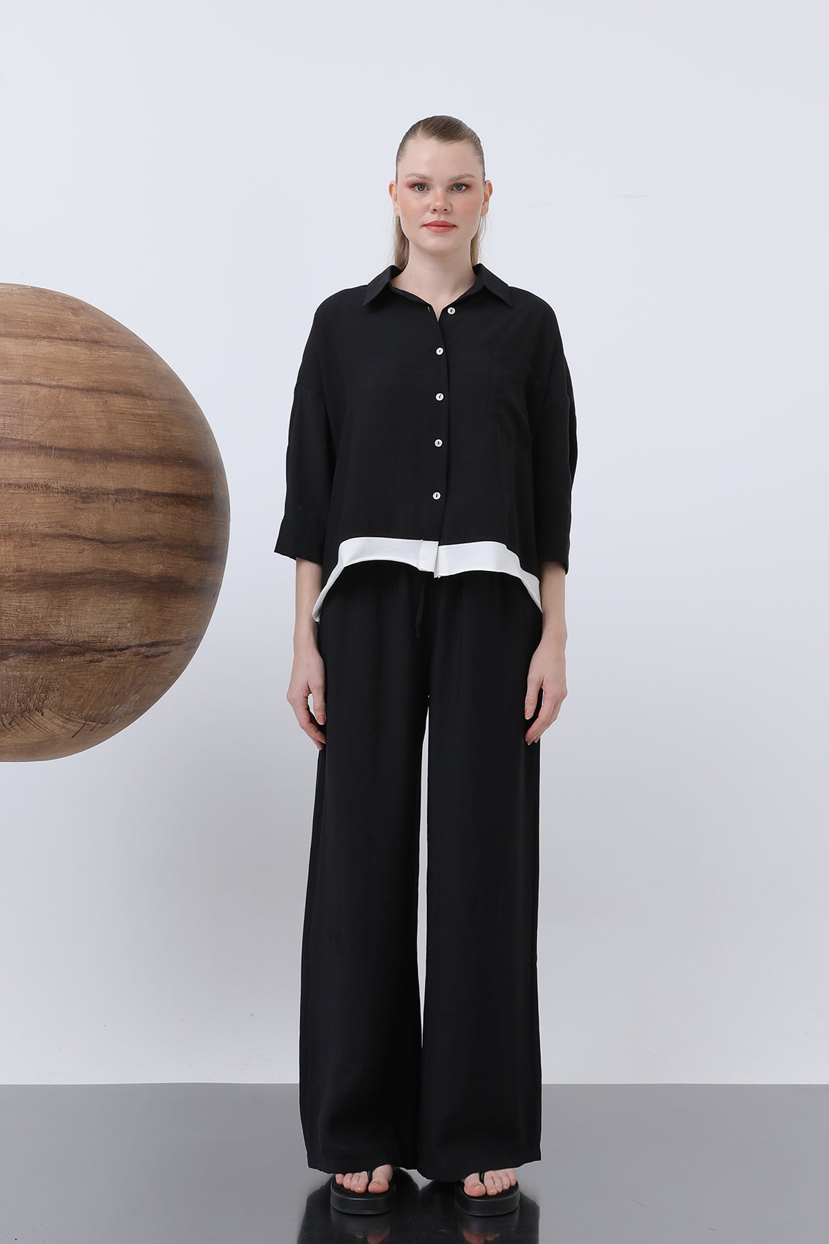 Kadın Bel Lastikli Pantolon - 32206PNT BLACK