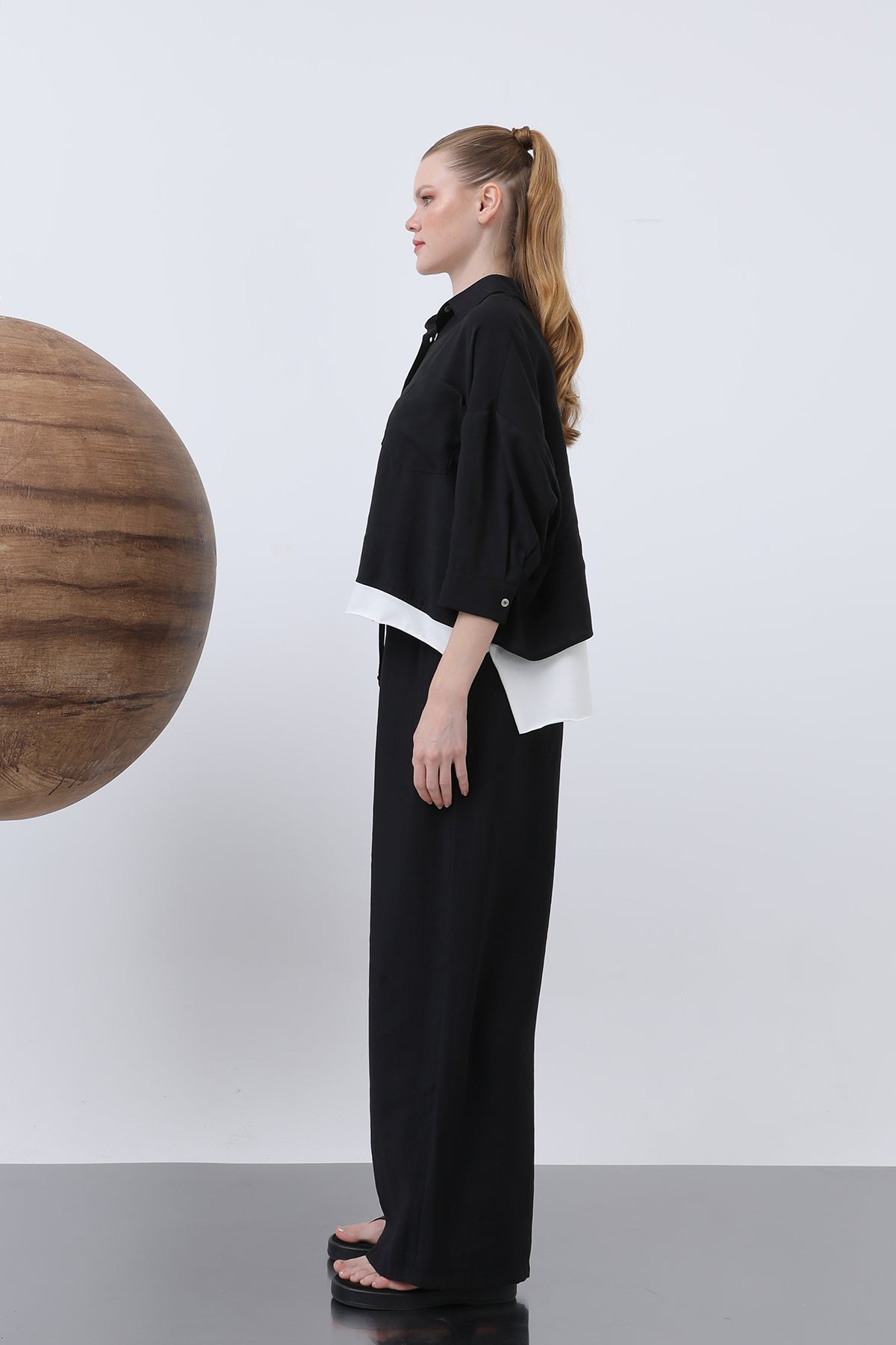 Kadın Bel Lastikli Pantolon - 32206PNT BLACK