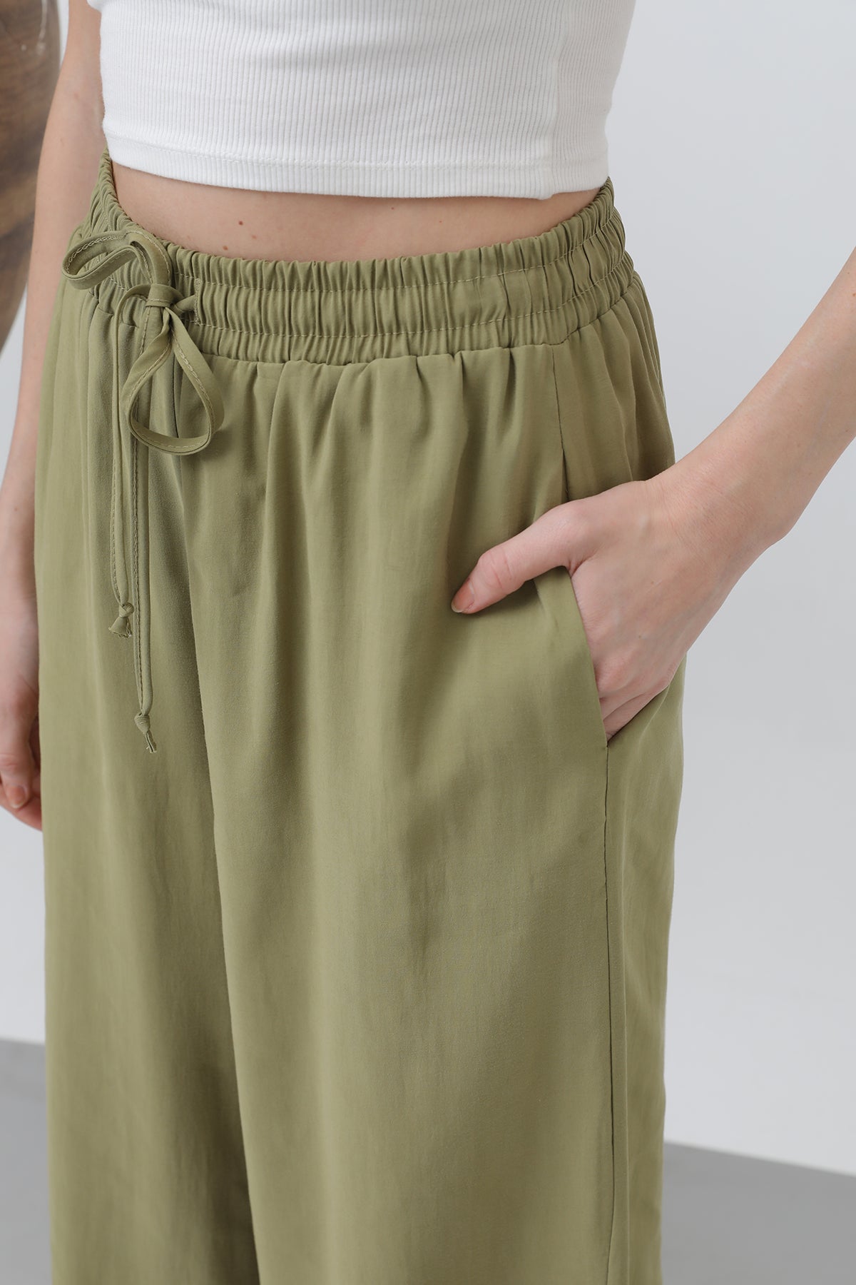 Kadın Bel Lastikli Pantolon - 32206PNT OLIVE