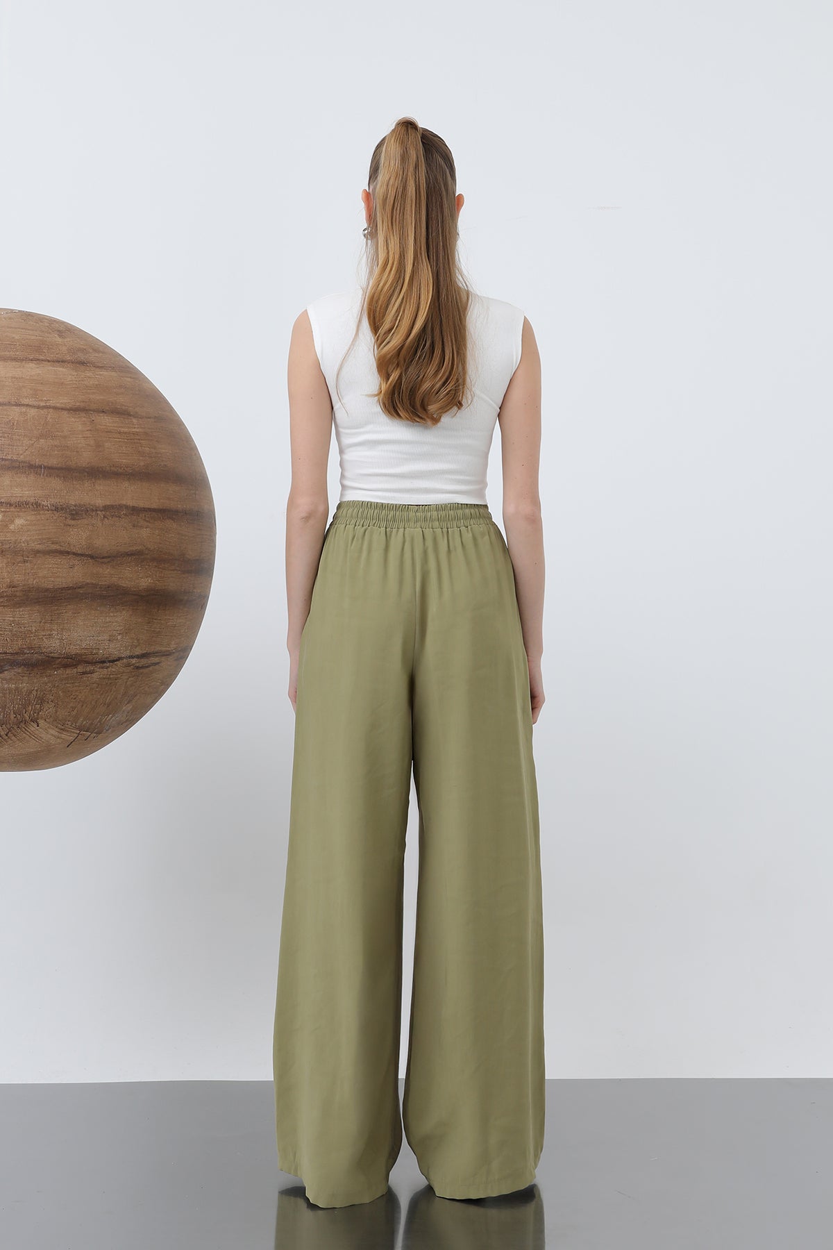 Kadın Bel Lastikli Pantolon - 32206PNT OLIVE