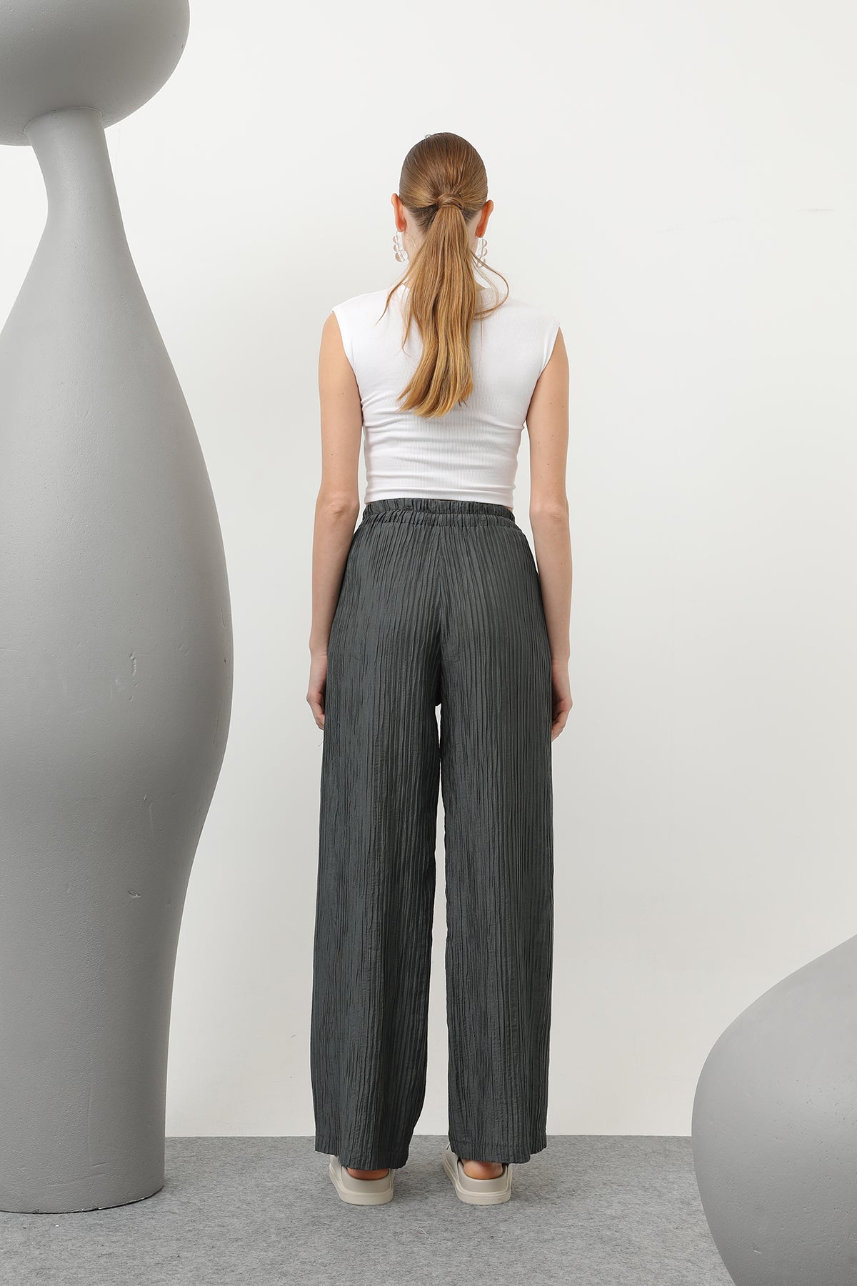 Kadın Basic Lastikli Pantolon - 32213PNT ANTRACITE