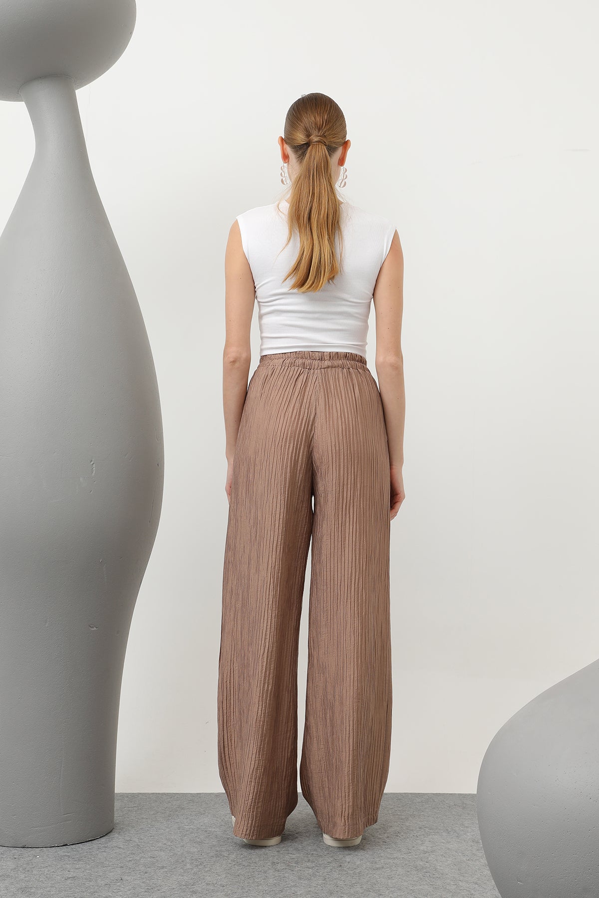 Kadın Basic Lastikli Pantolon - 32213PNT MINK