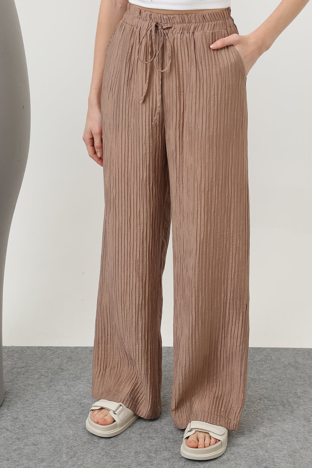 Kadın Basic Lastikli Pantolon - 32213PNT MINK