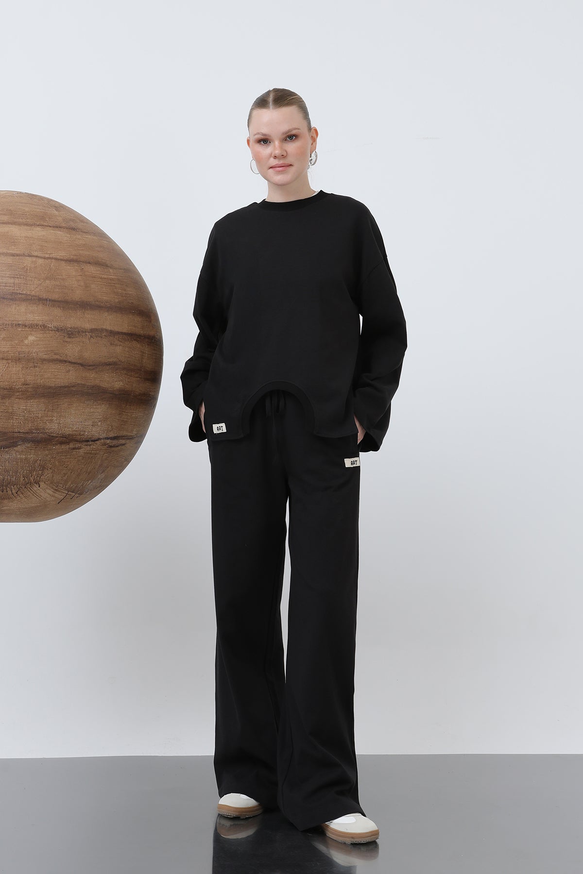 Kadın Basic Benden Bağlamalı Pantolon -32222PNT BLACK