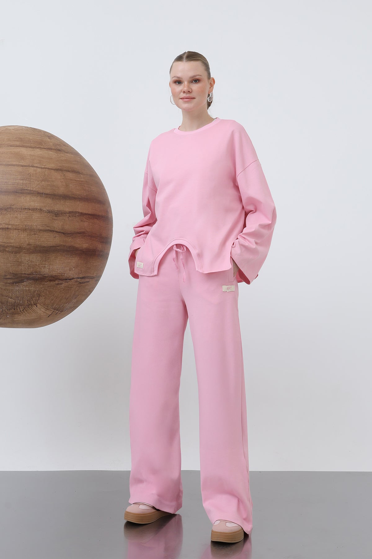 Kadın Basic Benden Bağlamalı Pantolon -32222PNT PINK