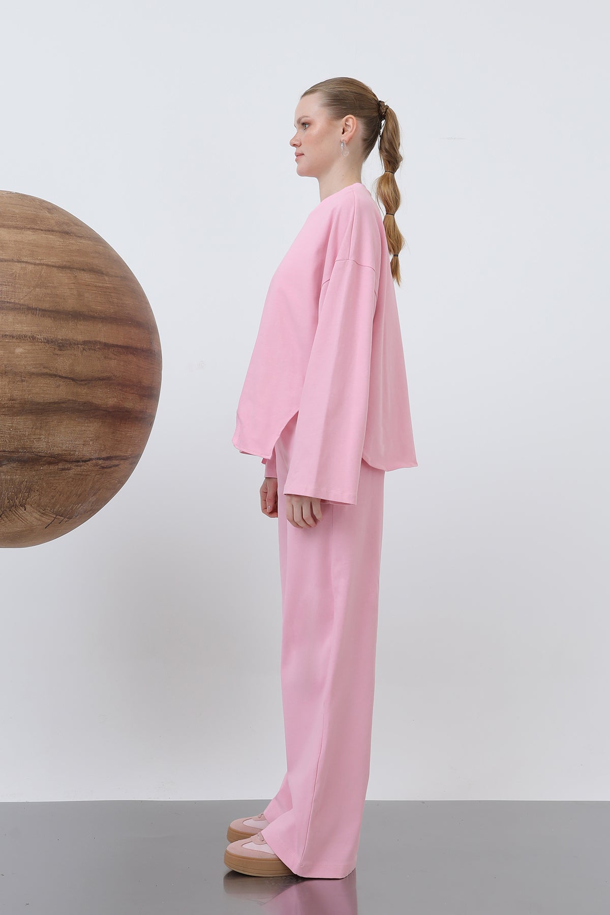 Kadın Basic Benden Bağlamalı Pantolon -32222PNT PINK