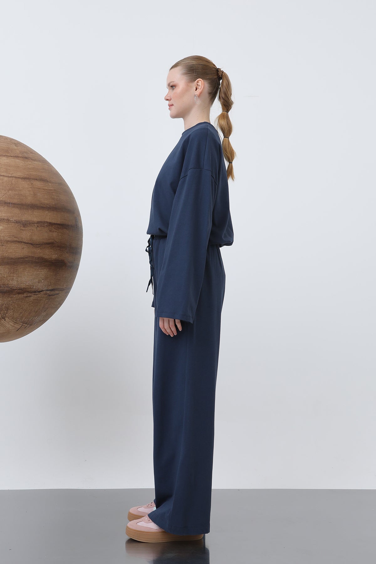 Kadın Basic Benden Bağlamalı Pantolon -32222PNT NAVY