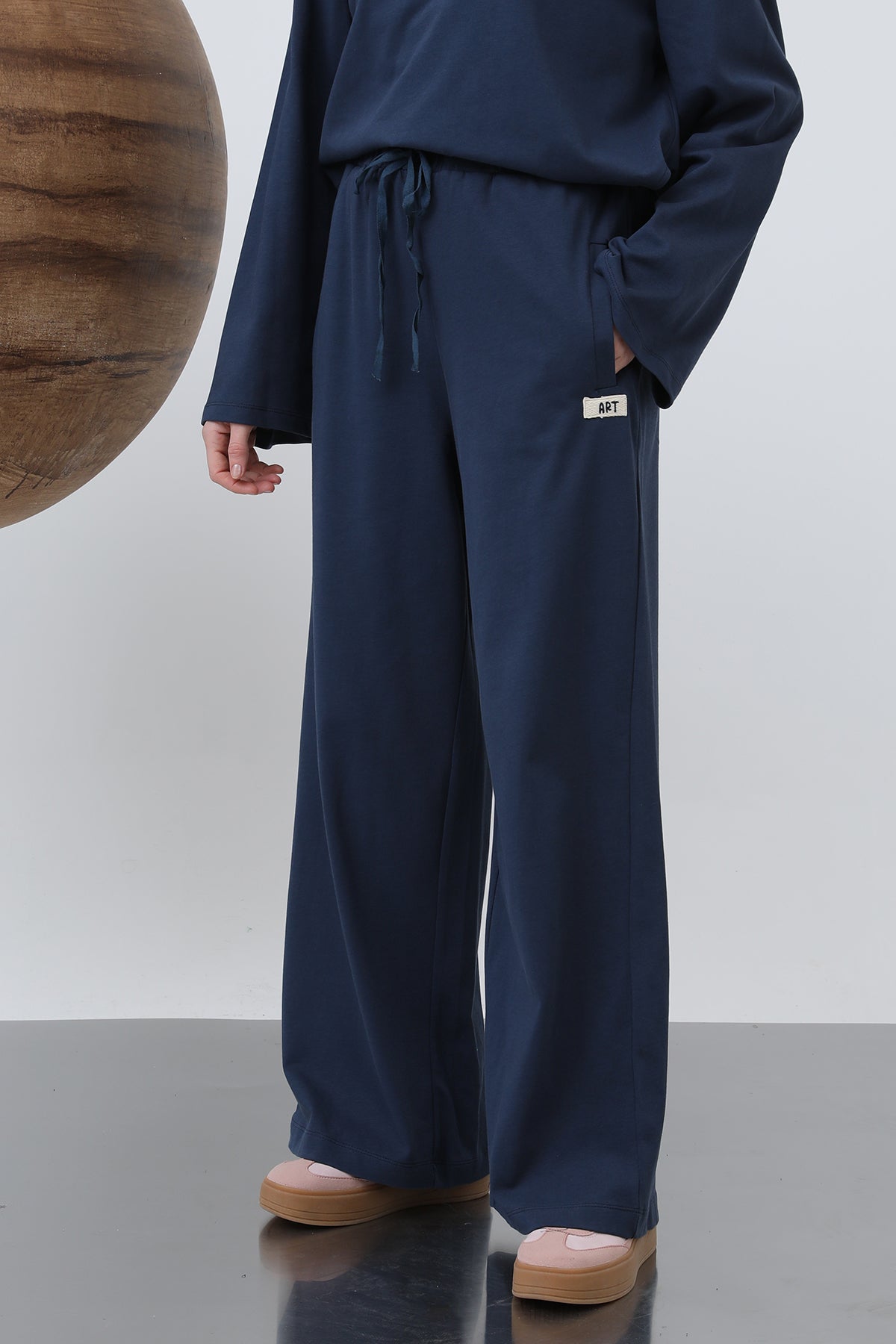 Kadın Basic Benden Bağlamalı Pantolon -32222PNT NAVY