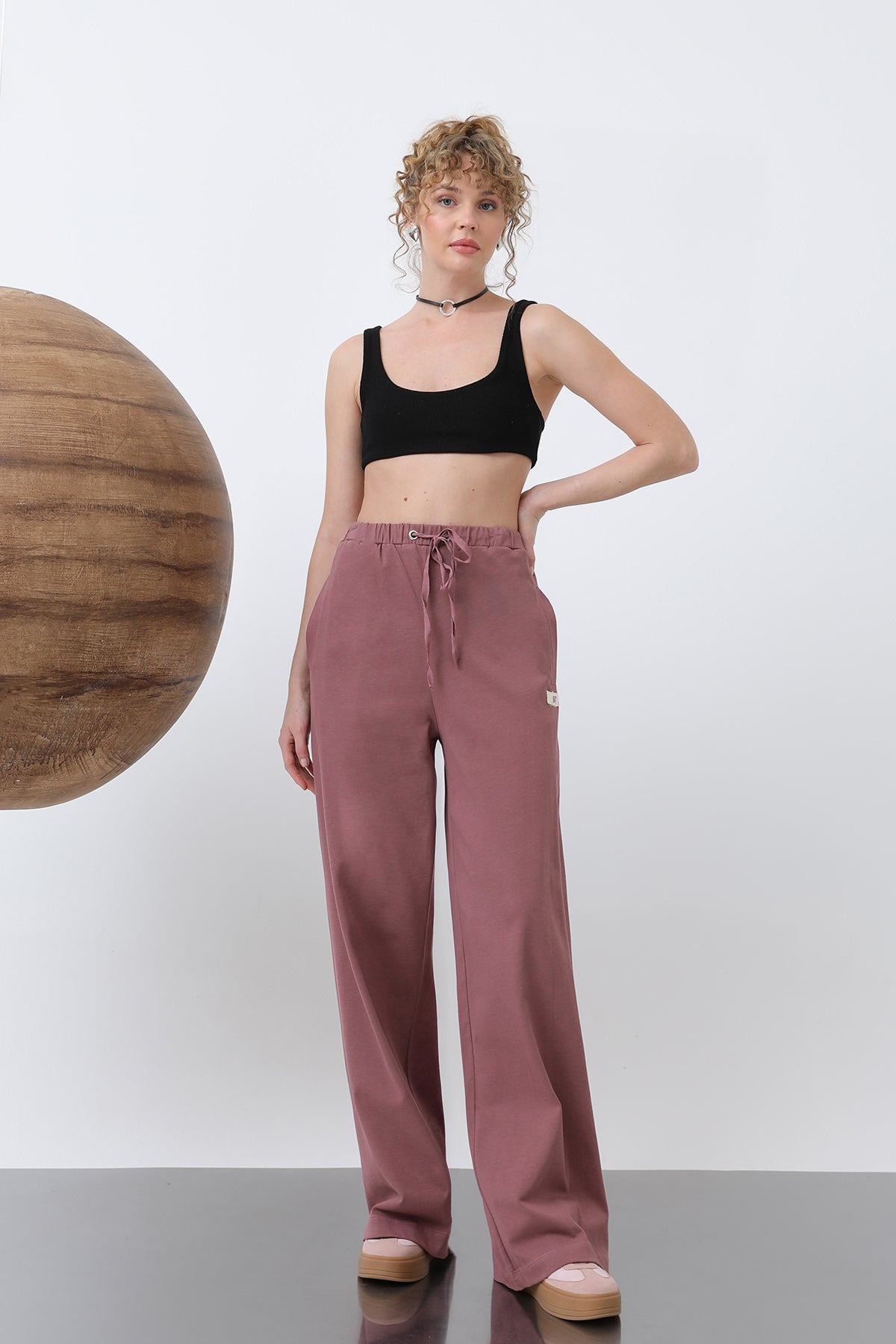 Kadın Basic Benden Bağlamalı Pantolon -32222PNT ROSE