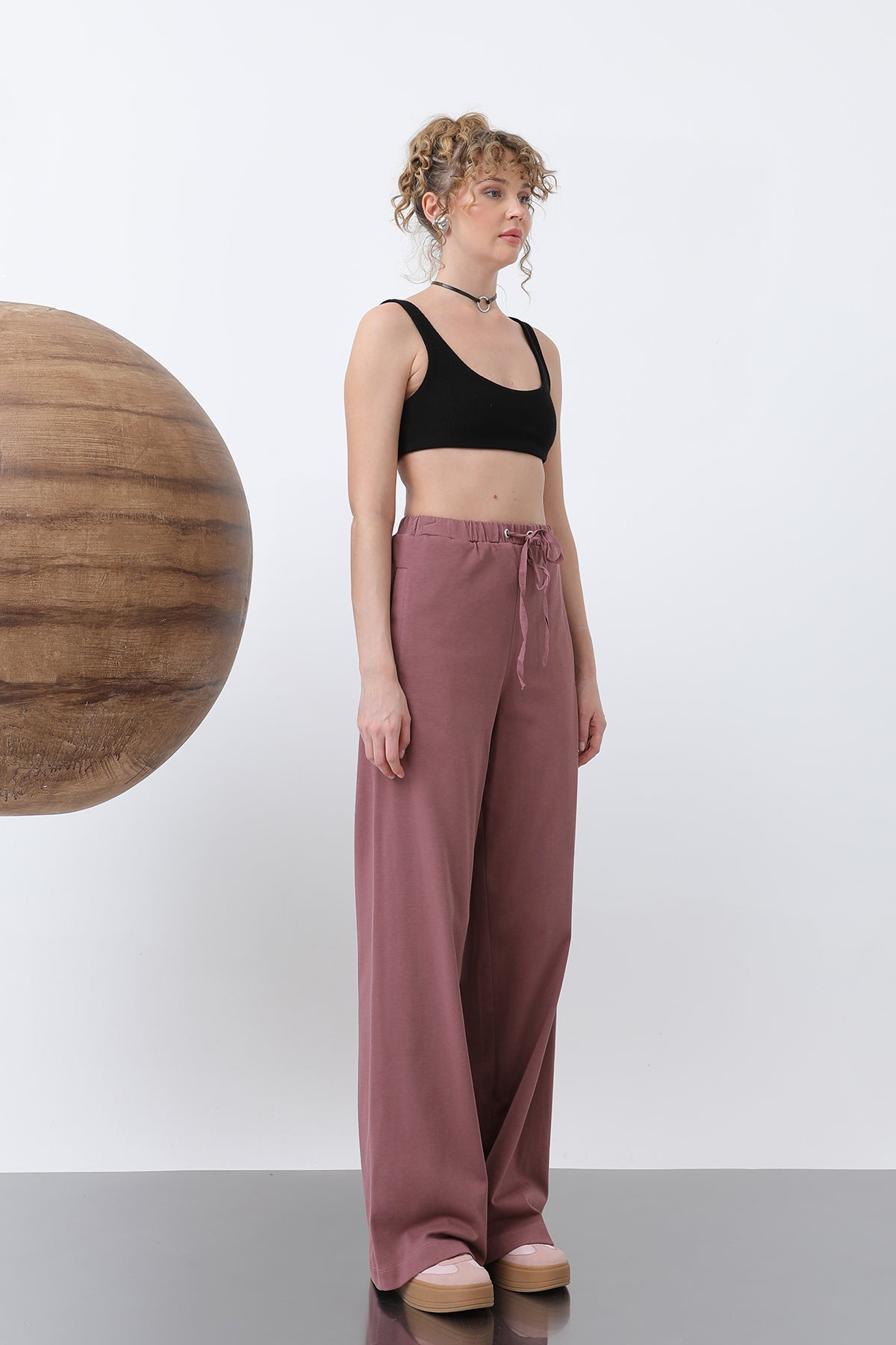 Kadın Basic Benden Bağlamalı Pantolon -32222PNT ROSE