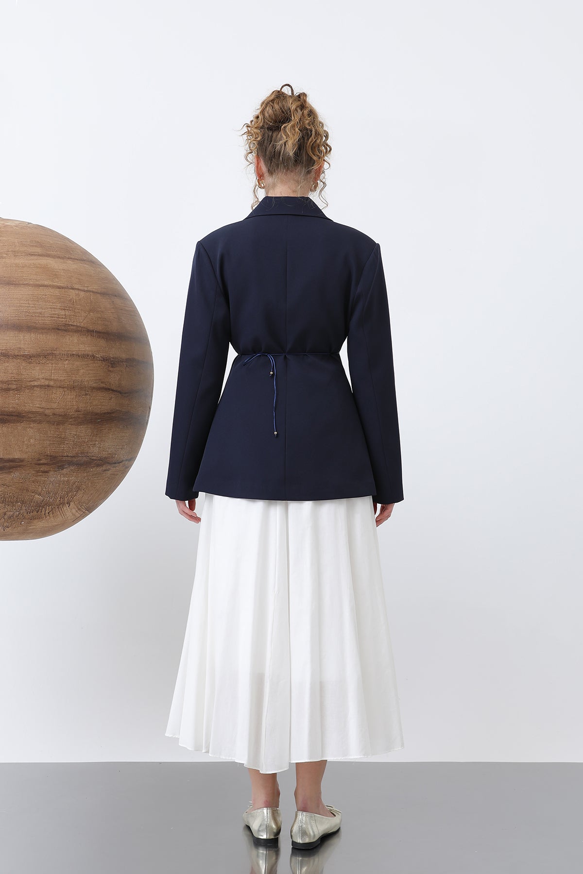 Kadın Önden Düğmeli Blazer Ceket -32245CKT NAVY