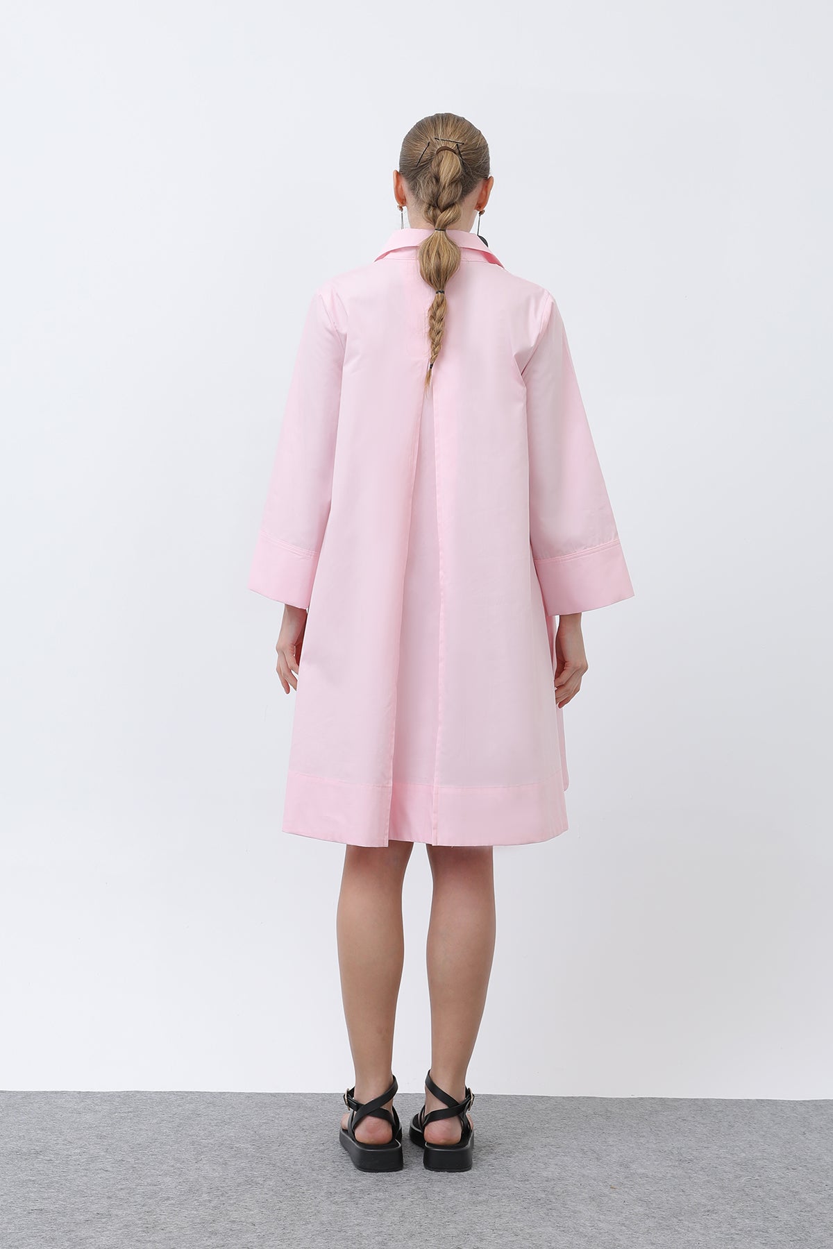 Kadın Poplin Mini Elbise -32274ELB PINK