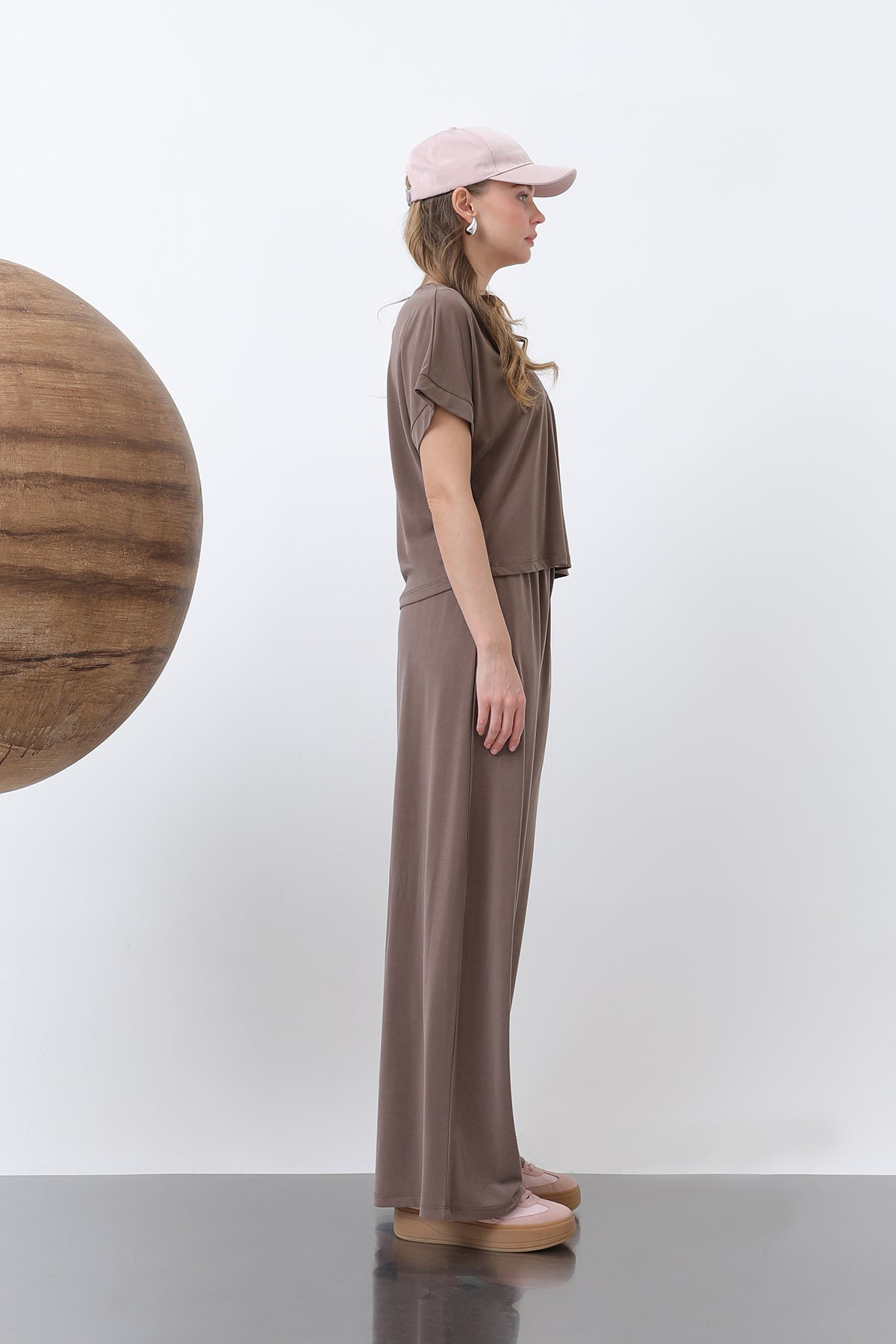 Kadın V Yakalı İkili Takım -32298TKM BROWN