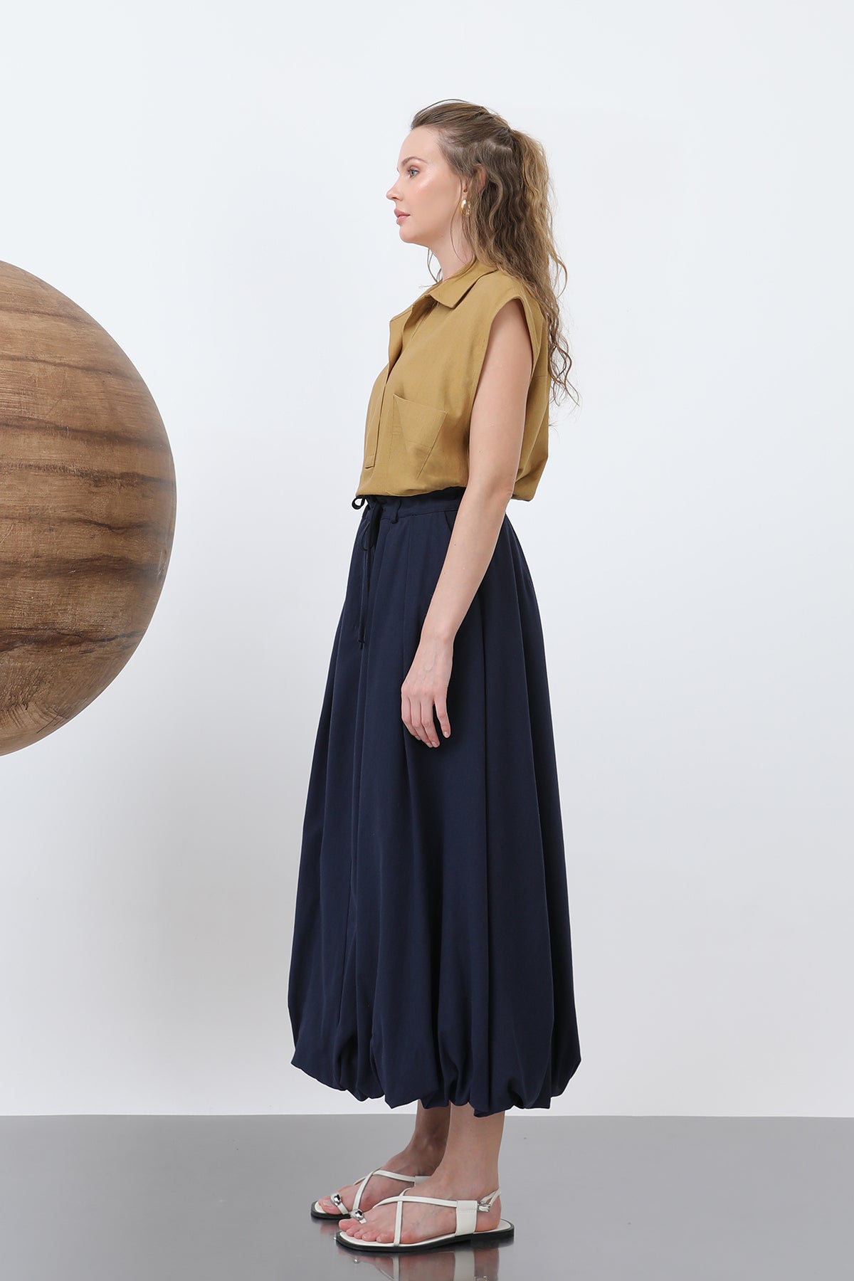 Kadın Denim Balon Etek - 32309ETK NAVY