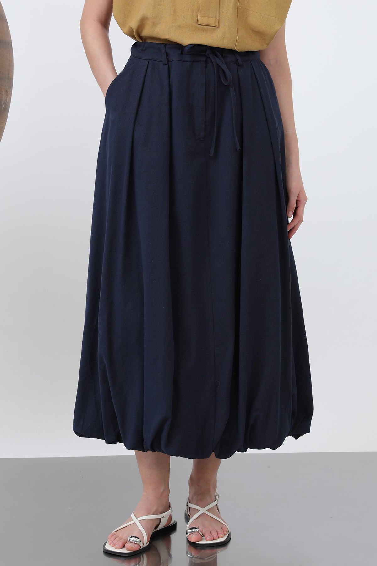 Kadın Denim Balon Etek - 32309ETK NAVY