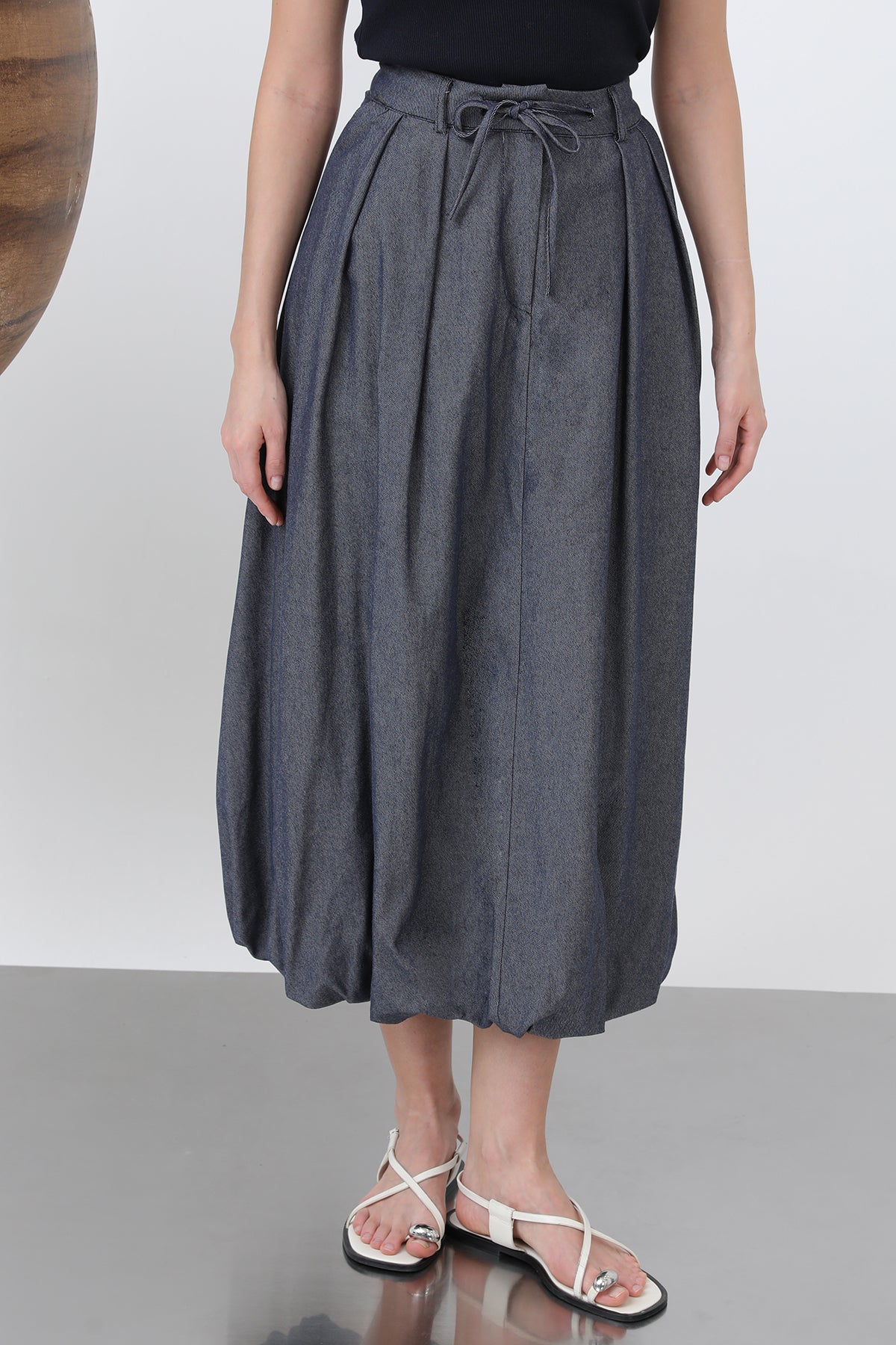 Kadın Denim Balon Etek - 32309ETK INDIGO