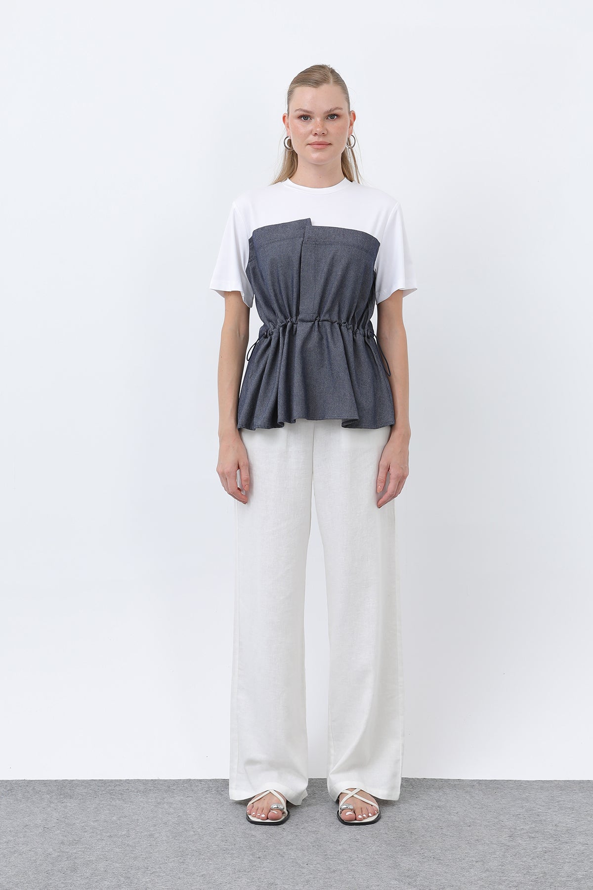 Kadın Denim Detaylı Bluz - 32318BLZ INDIGO