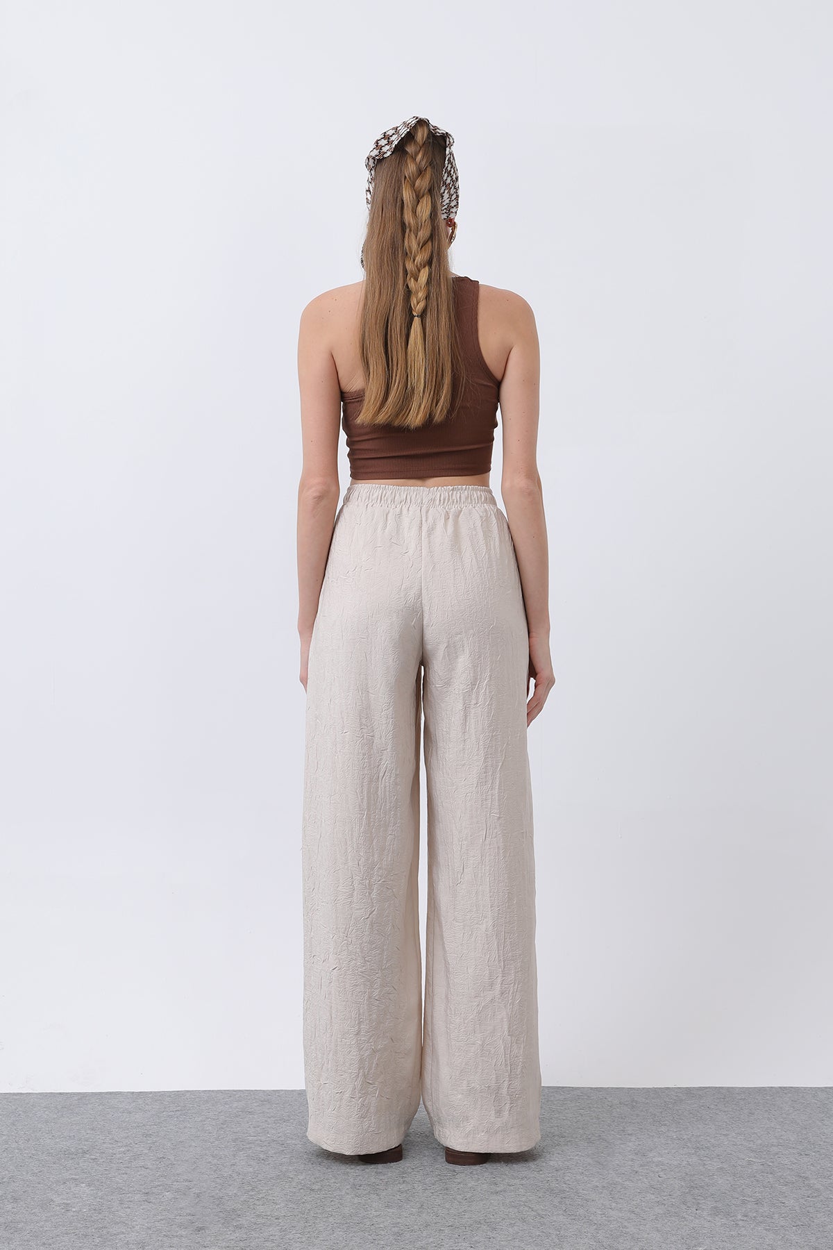 Kadın Belden Bağlamalı Pantolon - 32334PNT BEIGE