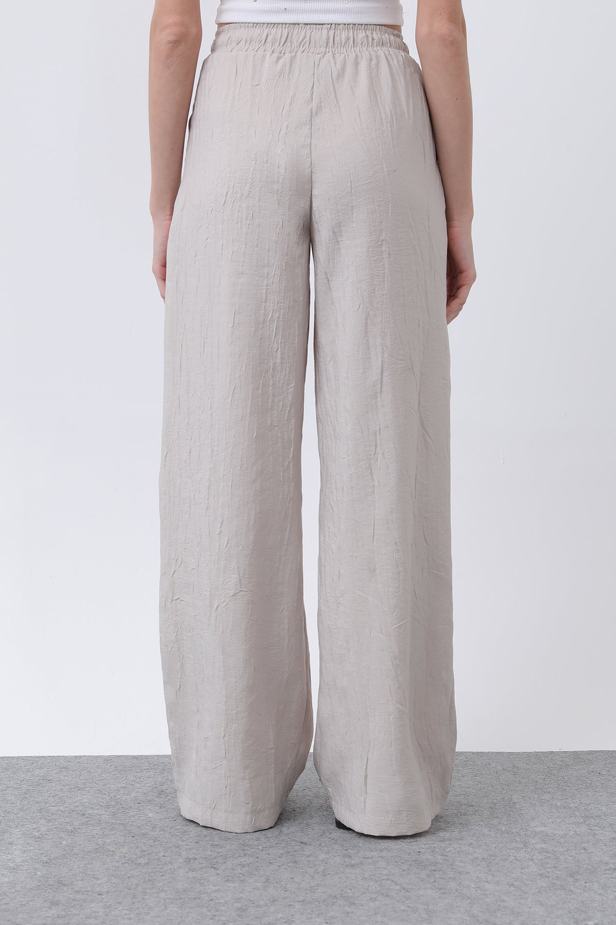 Kadın Belden Bağlamalı Pantolon - 32334PNT STONE