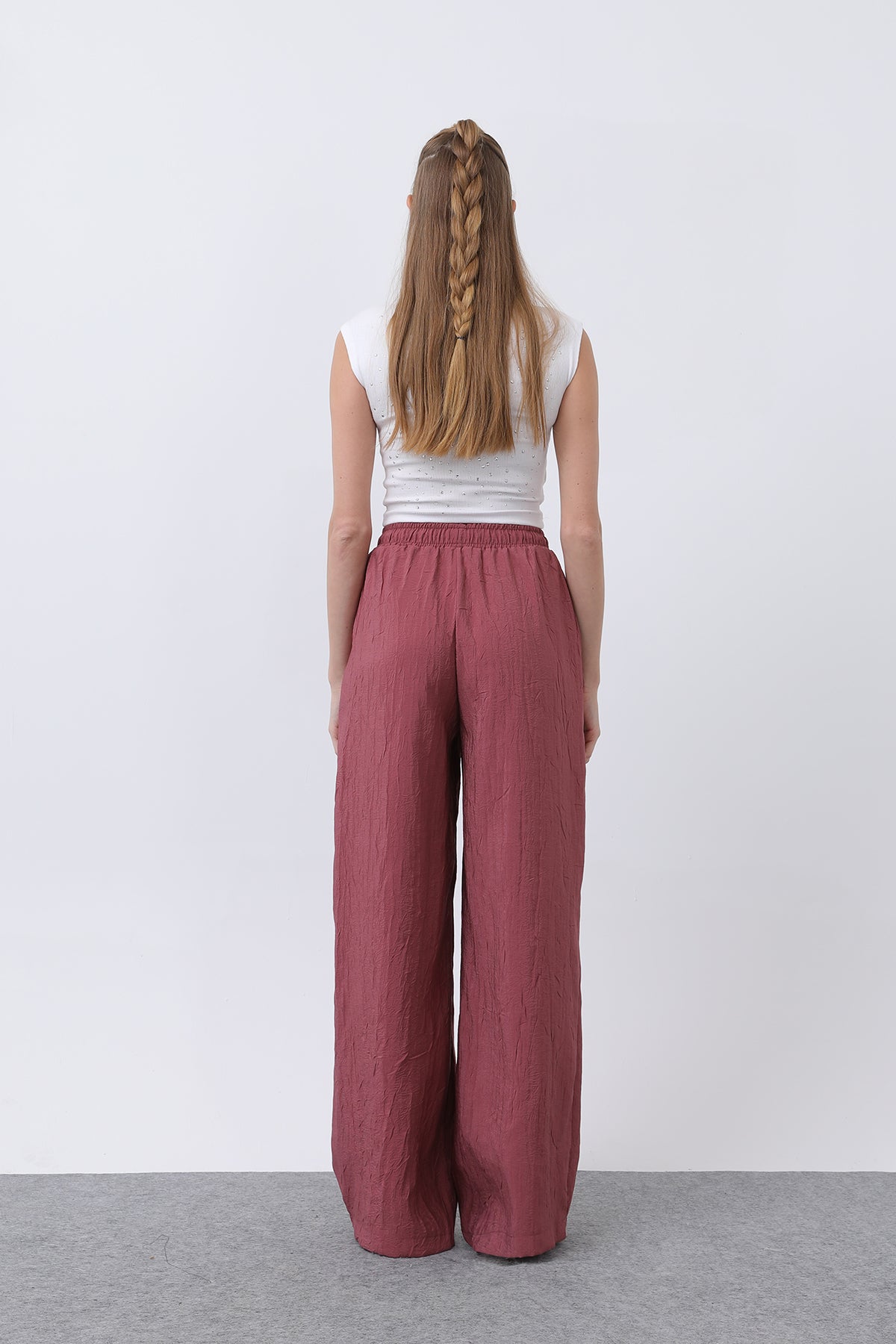 Kadın Belden Bağlamalı Pantolon - 32334PNT ROSE
