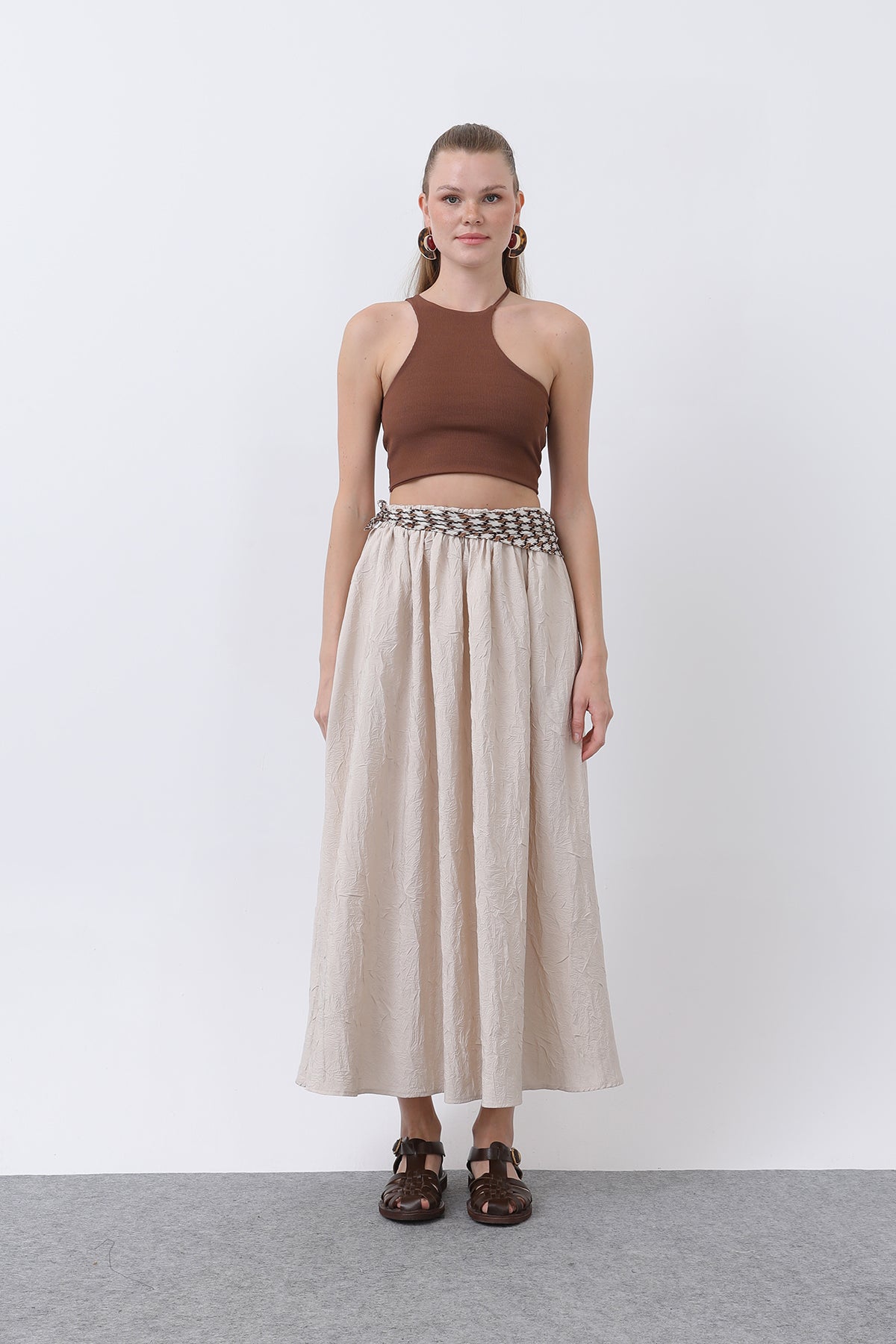 Kadın Açılımlı Etek - 32335ETK BEIGE