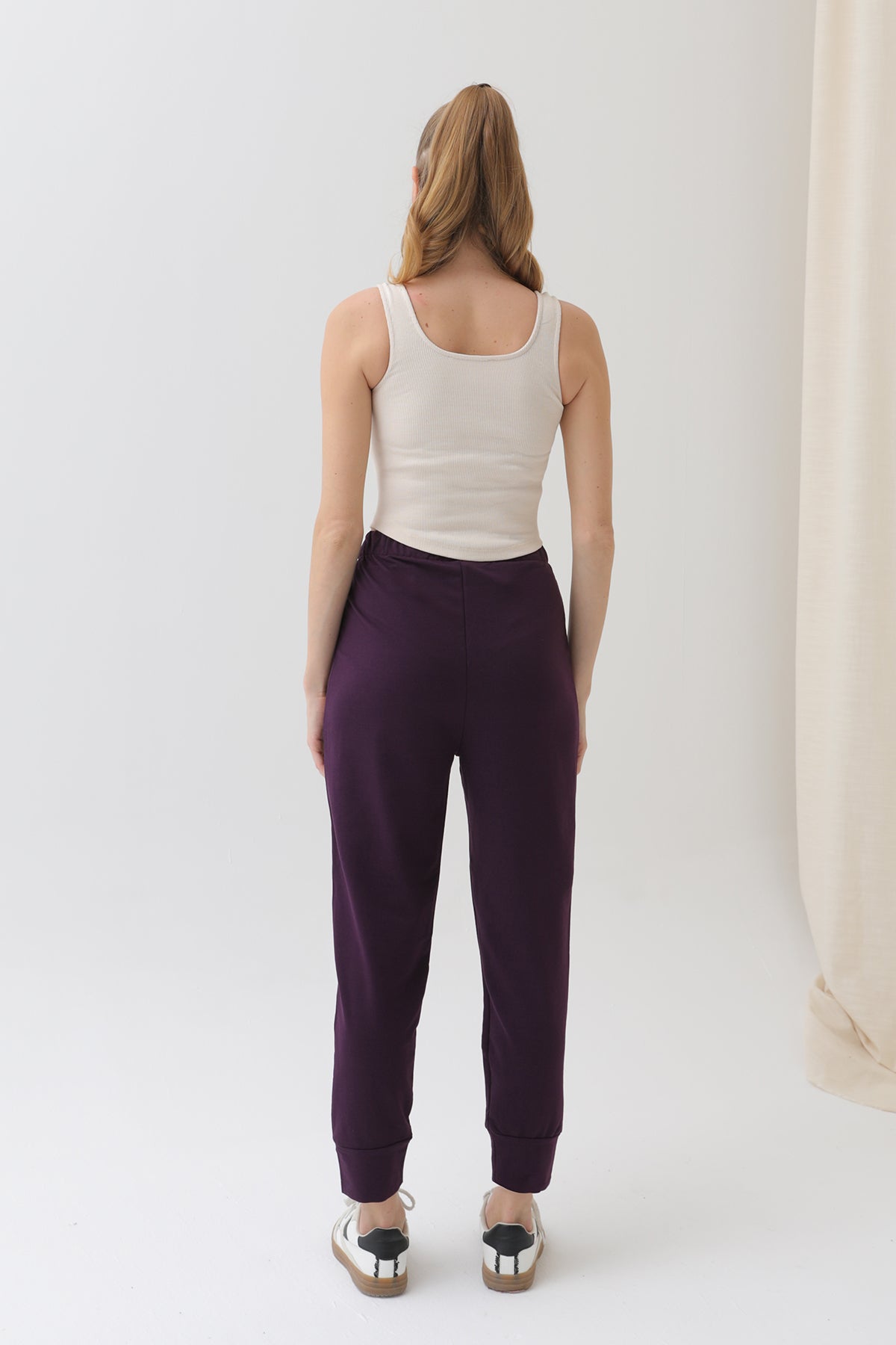 Kadın Ribana Detaylı Eşofman Altı - 30189PNT PURPLE
