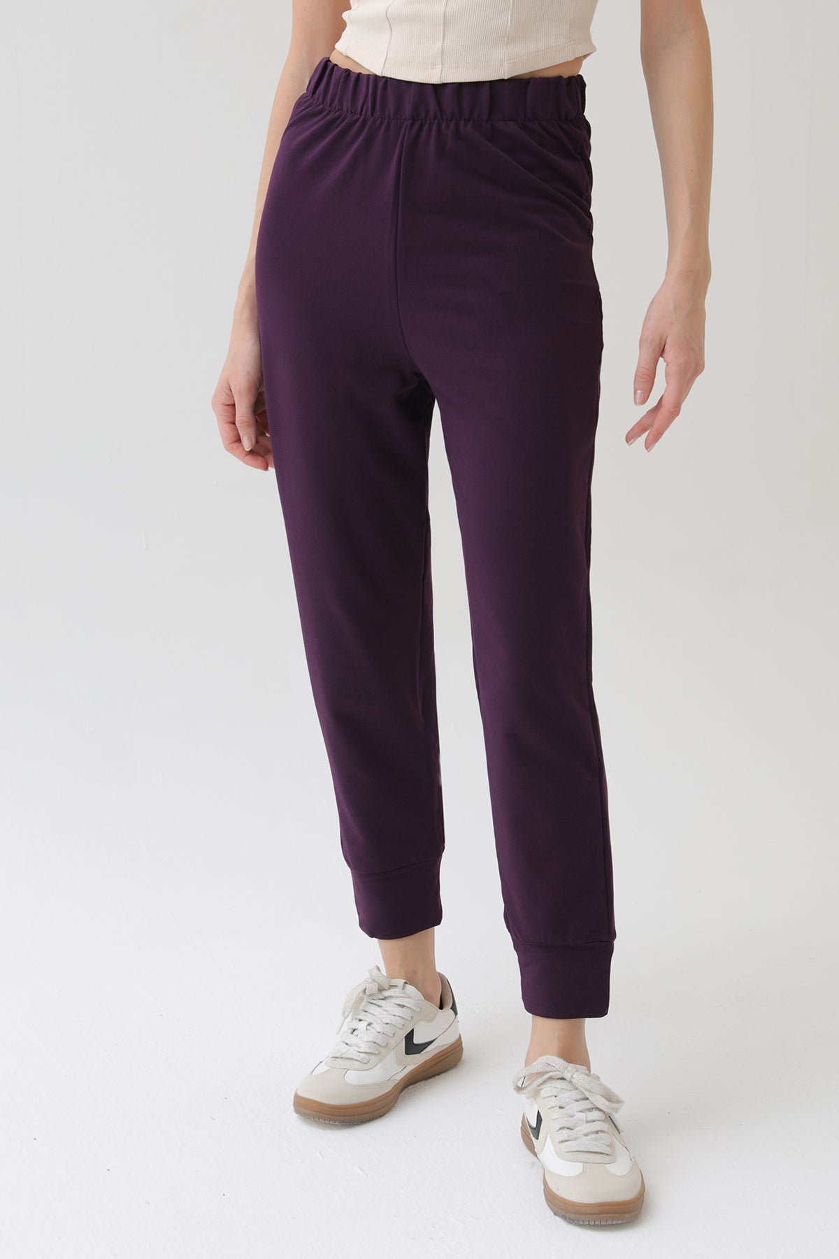 Kadın Ribana Detaylı Eşofman Altı - 30189PNT PURPLE