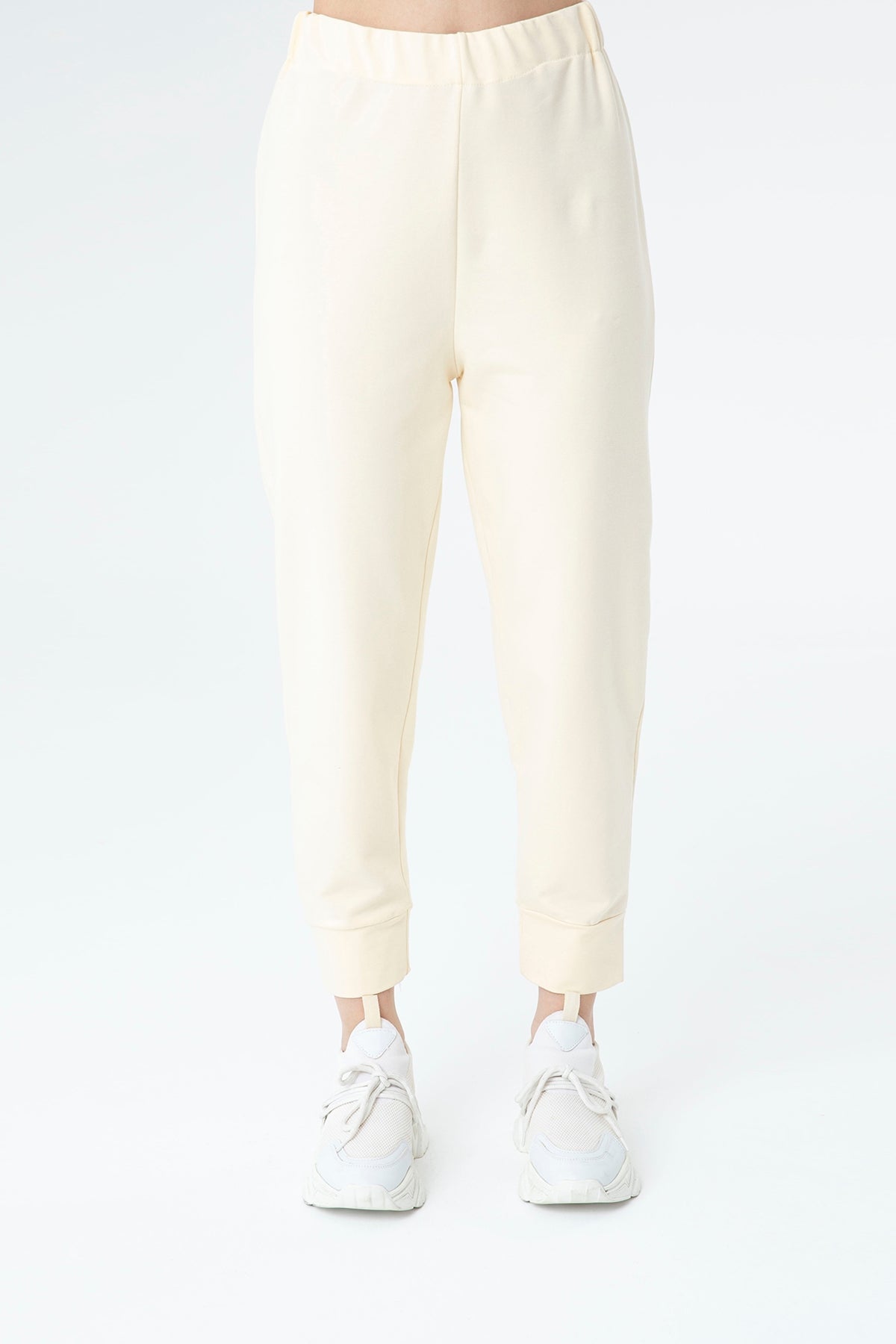 Kadın Ribana Detaylı Eşofman Altı - 30189PNT BEIGE
